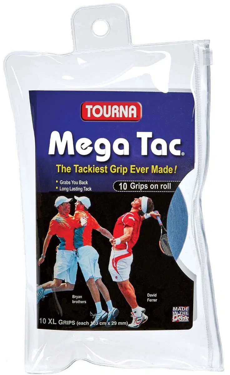 Griffband Overgrip Mega Tac (extreme Griffigkeit, haltbar, breit) blau 10er