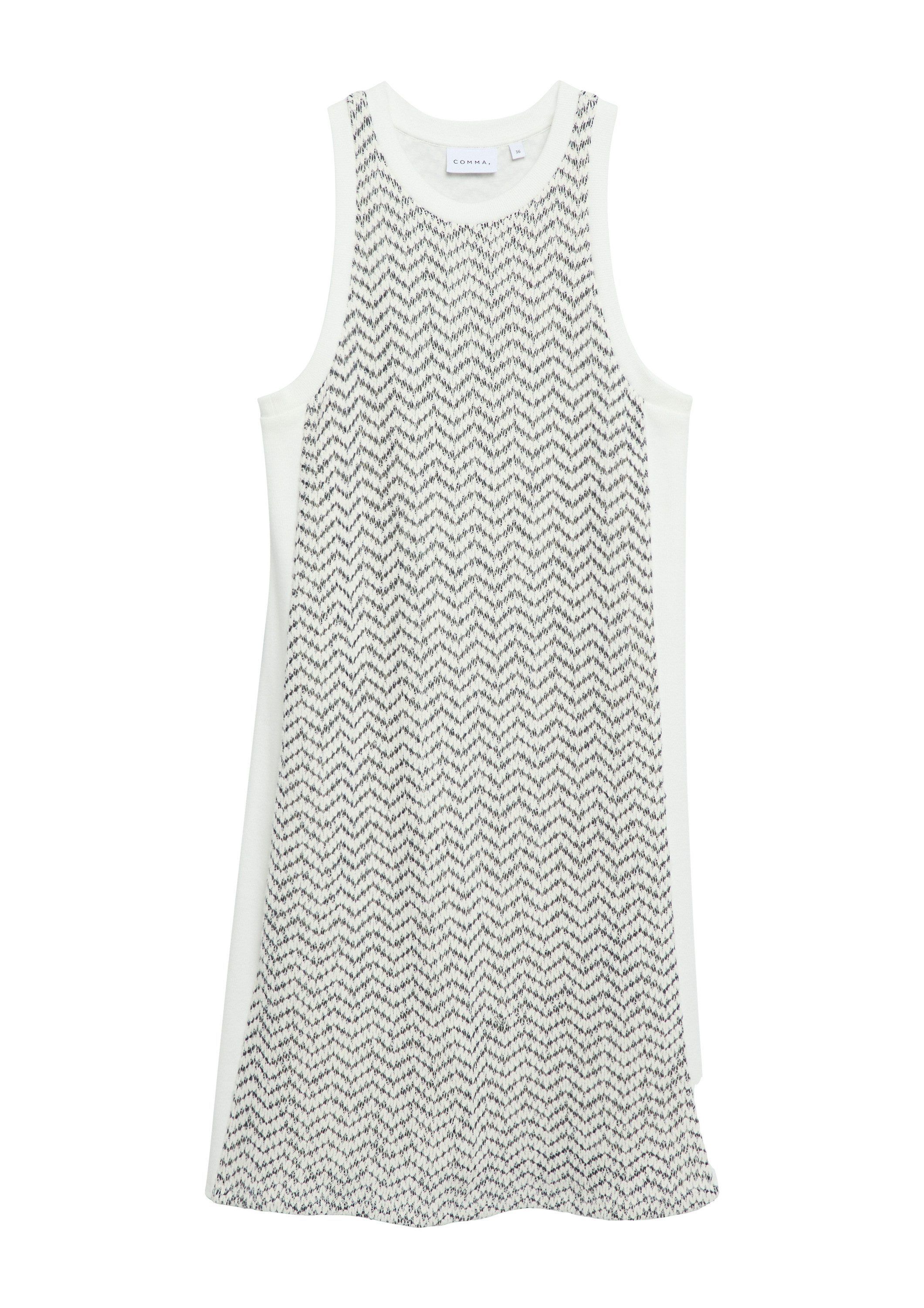 comma Minikleid Kleid Kleid aus Strukturjersey mit Kontraststreifen