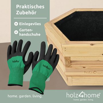 holz4home Pflanzkübel Outdoor S I 6-Eckig aus Tannenholz I Blumentopf Terrasse aus Holz