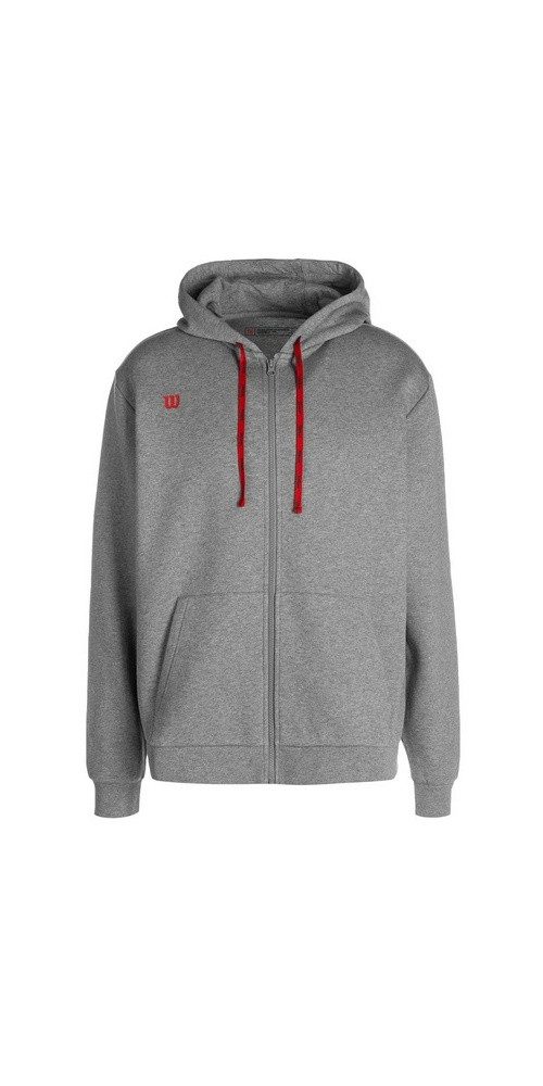 Wilson Trainingsjacke Fundamentals Cotton Zip mit Kapuze (Baumwolle) grau Herren