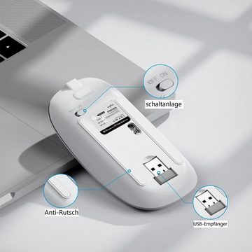 Diida Bluetooth PCMaus,wiederaufladbare kabellose Maus,geräuschloses Klicken Mäuse (Funk, kabelgebunden)