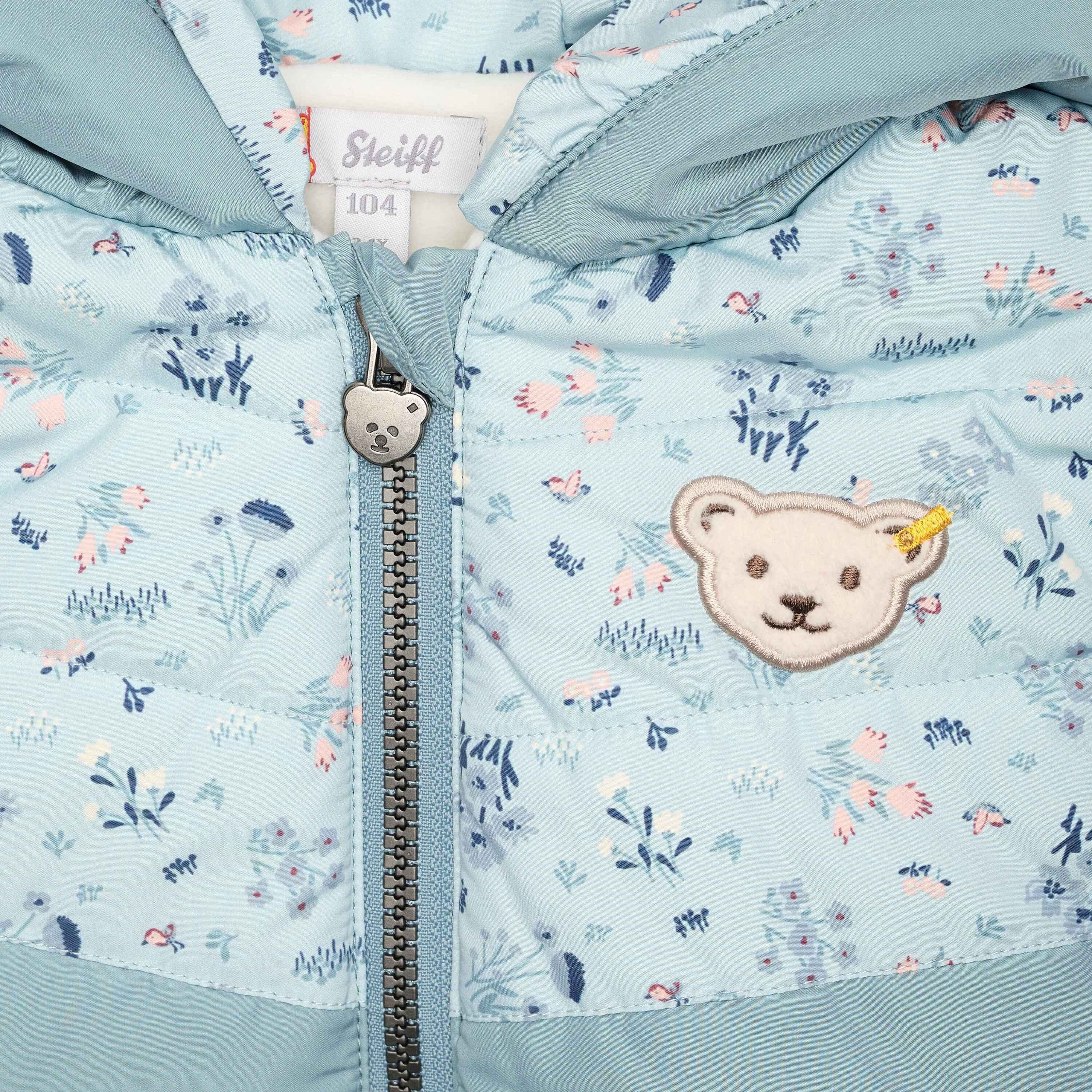 Steiff Funktionsweste Weste Bird's Twittering gesteppt mit Kapuze