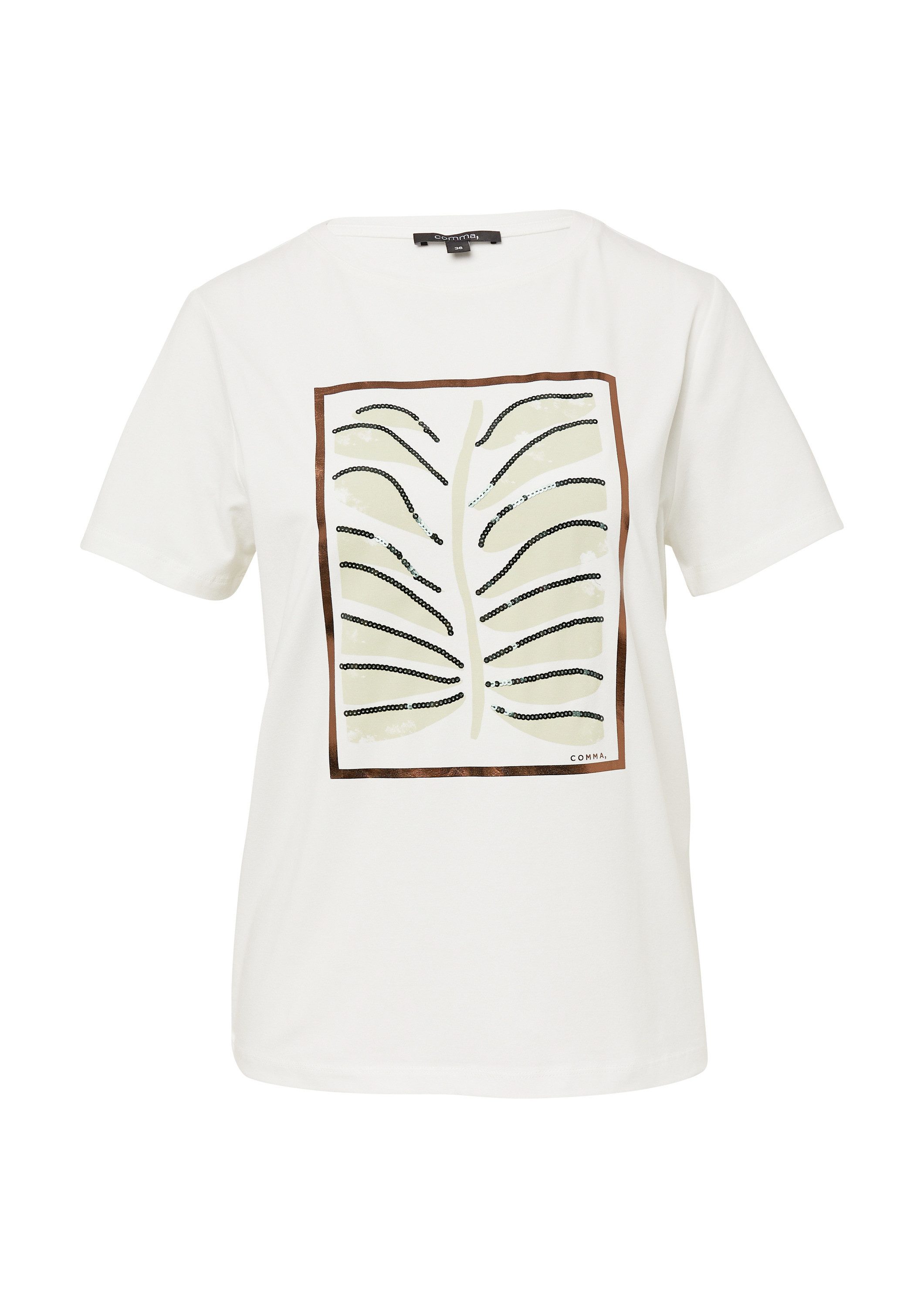 comma Kurzarmshirt T-Shirt Jersey-T-Shirt mit Artwork günstig online kaufen