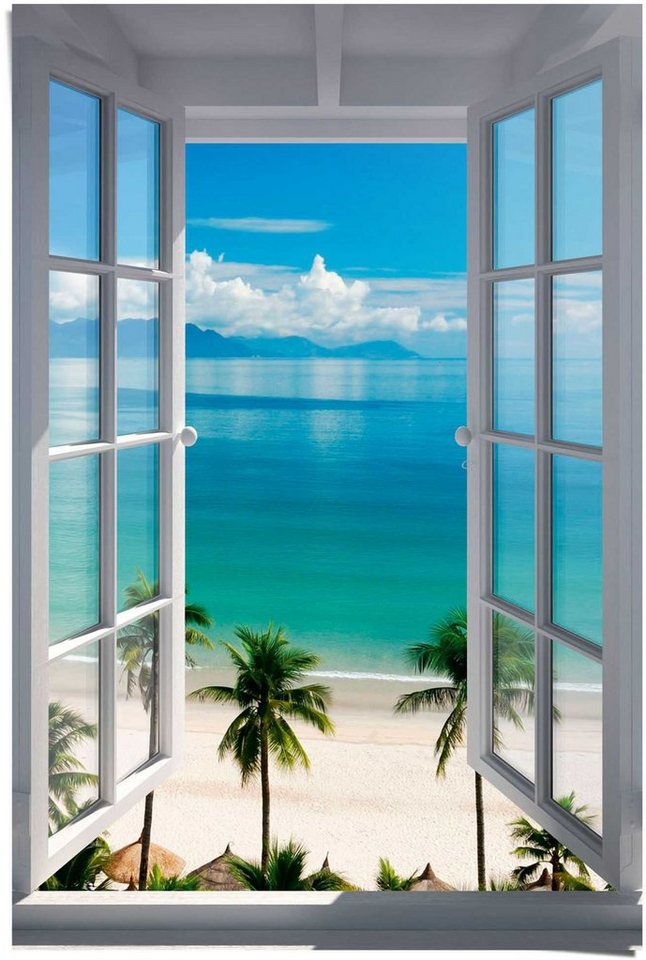 Reinders! Poster Fenster zum Strand, (1 St), Qualitätsprodukt - Unsere  Poster werden ausschließlich in Europa hergestellt