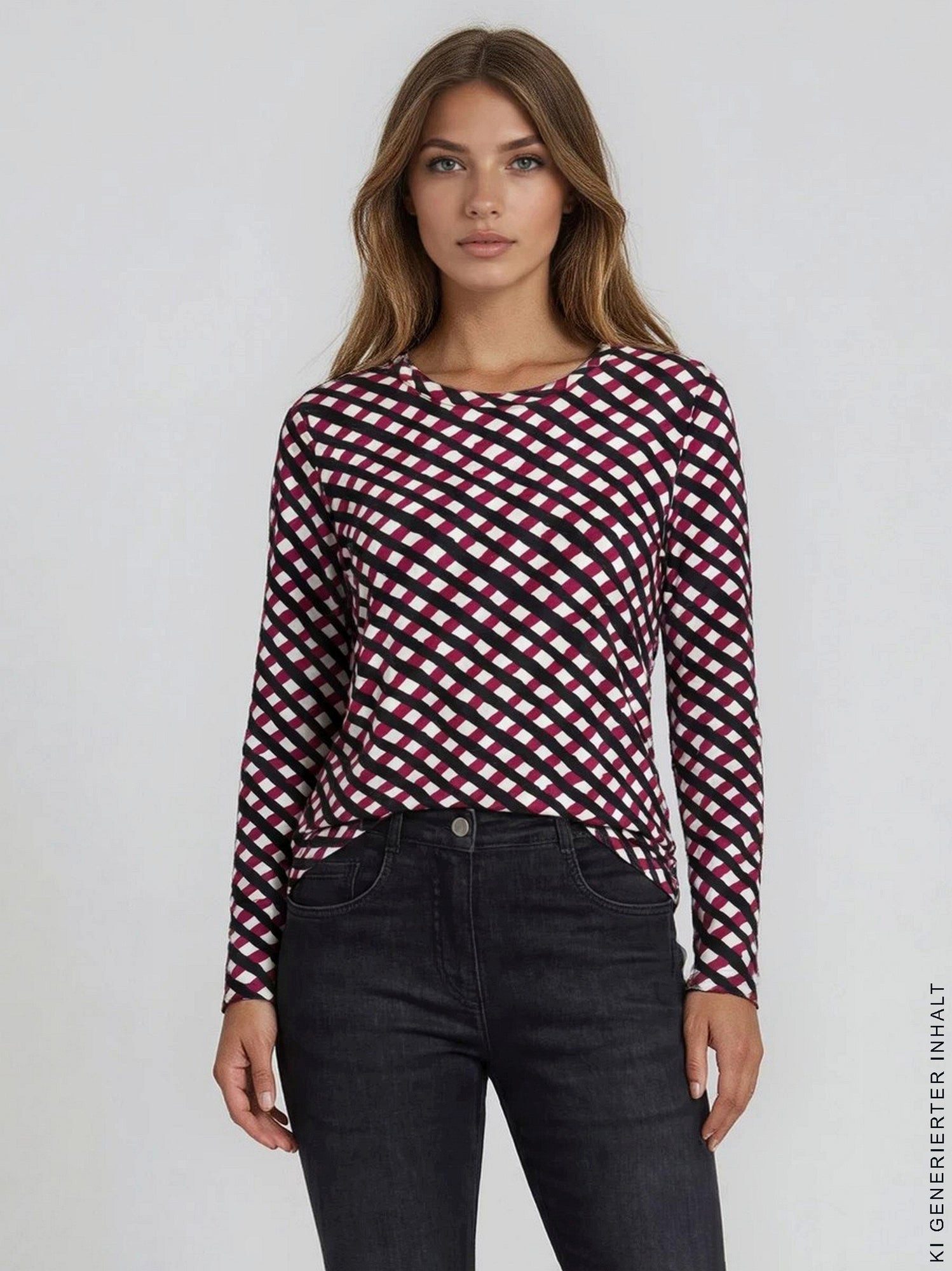 Hajo Langarmshirt Shirt mit Karoprint