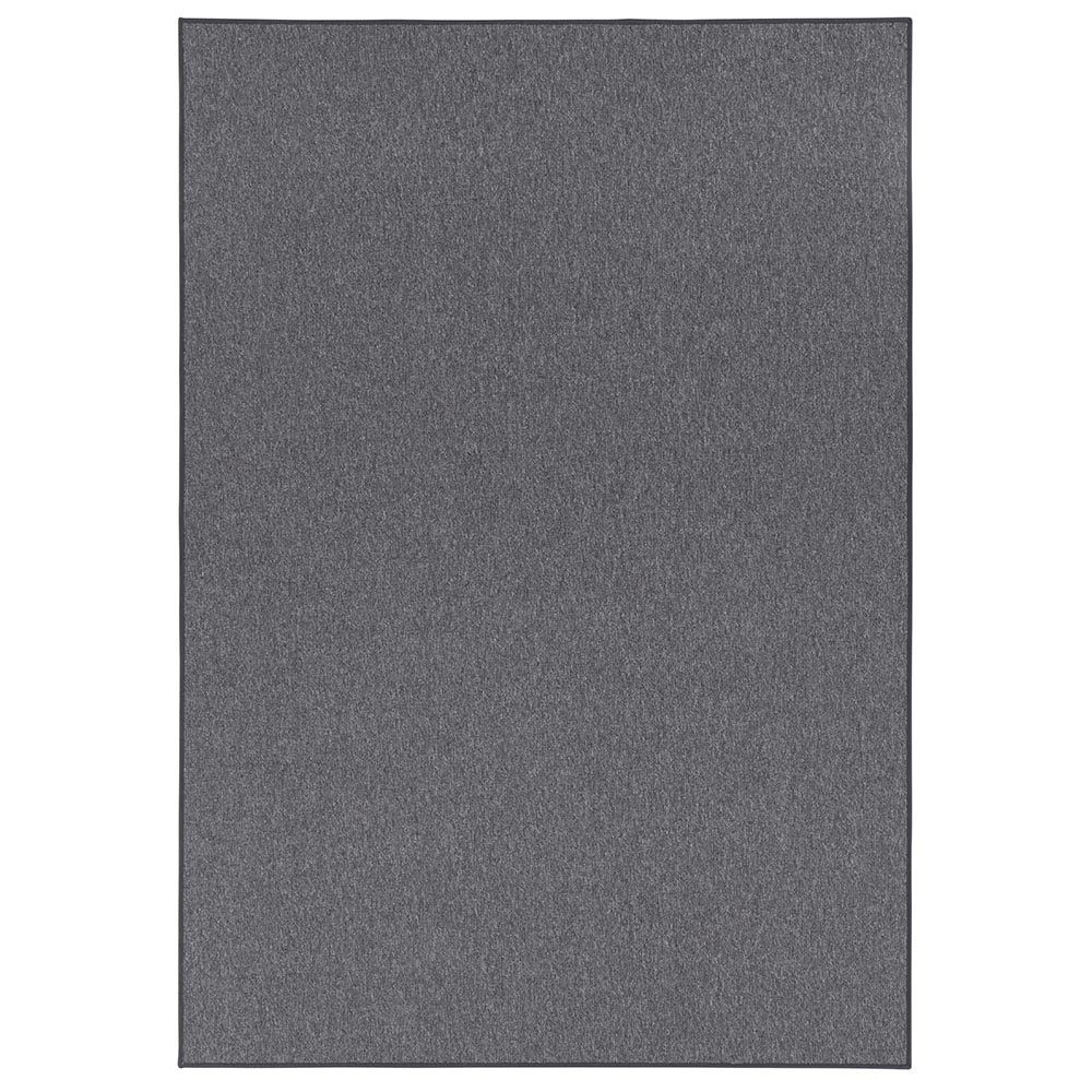 Teppich Feinschlingen Teppich Casual grau Uni Set dunkel grau, BT Carpet, rechteckig, Höhe: 4 mm