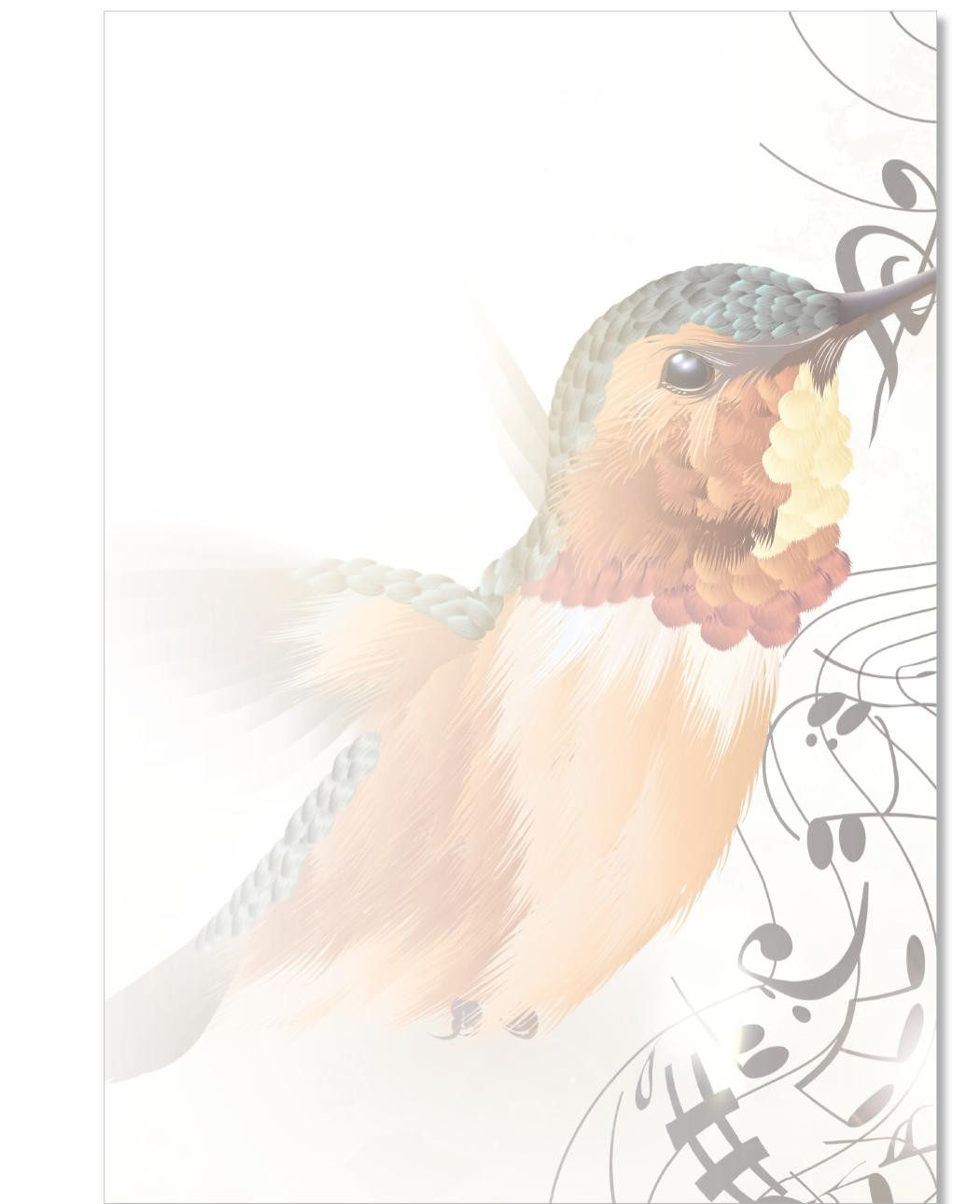 LYSCO Briefpapier Motivpapier Vögel DIN A4, gut beschreibbar, ländliches Flair, für alle Drucker geeignet.