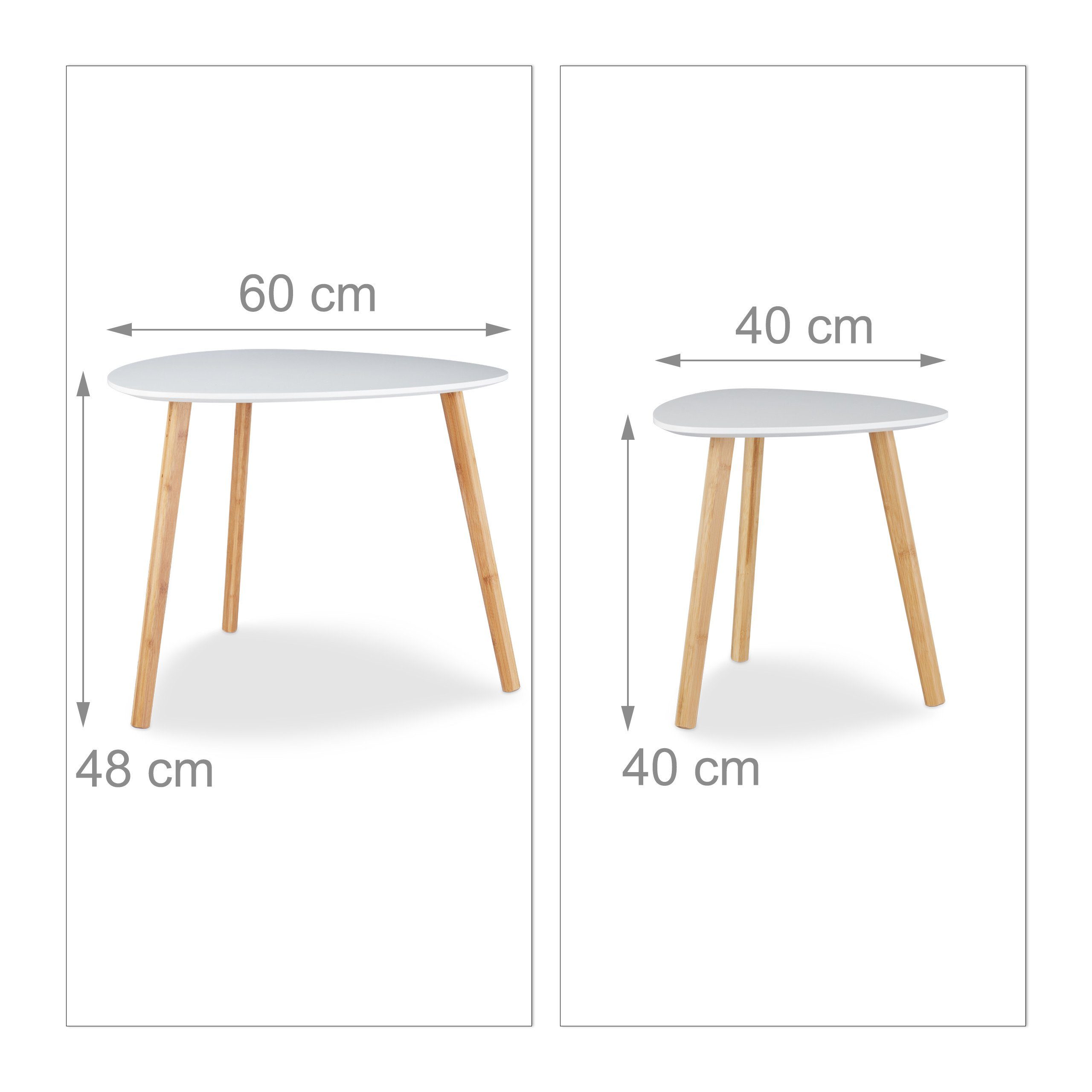 relaxdays Satztisch 2er Set im nordischen Design (2-St) – Bild 4 von 5