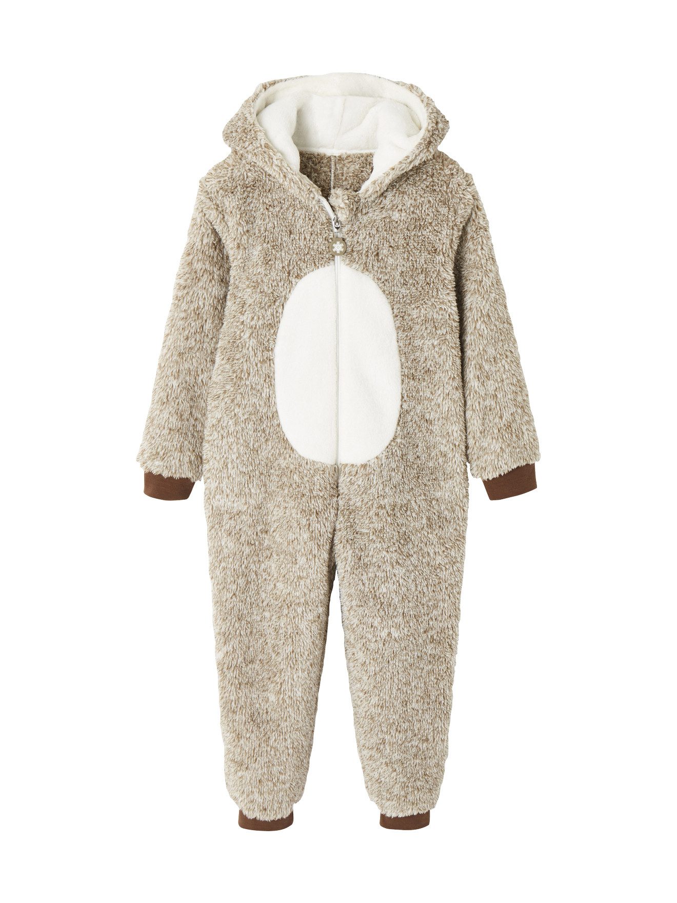 Schlafanzug Jungen Plüsch-Overall, Onesie RENTIER