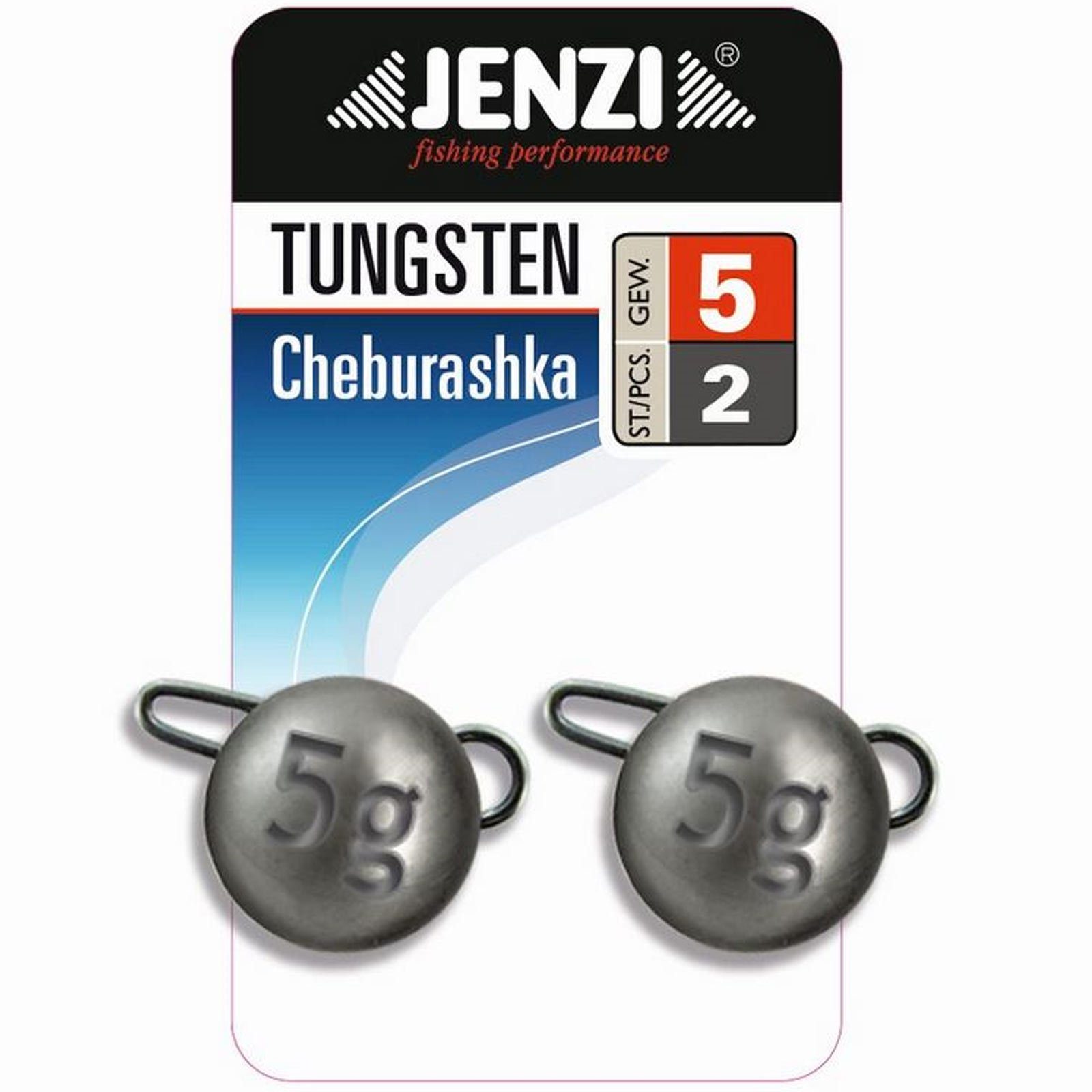 Jenzi Forellenhaken, Jenzi Tungsten Cheburashka Grau 2 St 5g Bleikopf-System