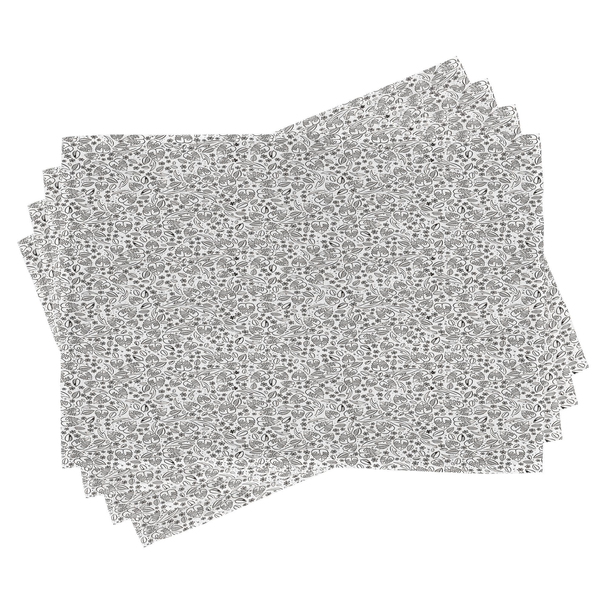 Abakuhaus Platzset Waschbare Stoff Esszimmer Küche Tischdekorations Digitaldruck, (4-teilig, 4-St., Set aus 4x), Blumen Blätter und kleine Blumen-Kunst