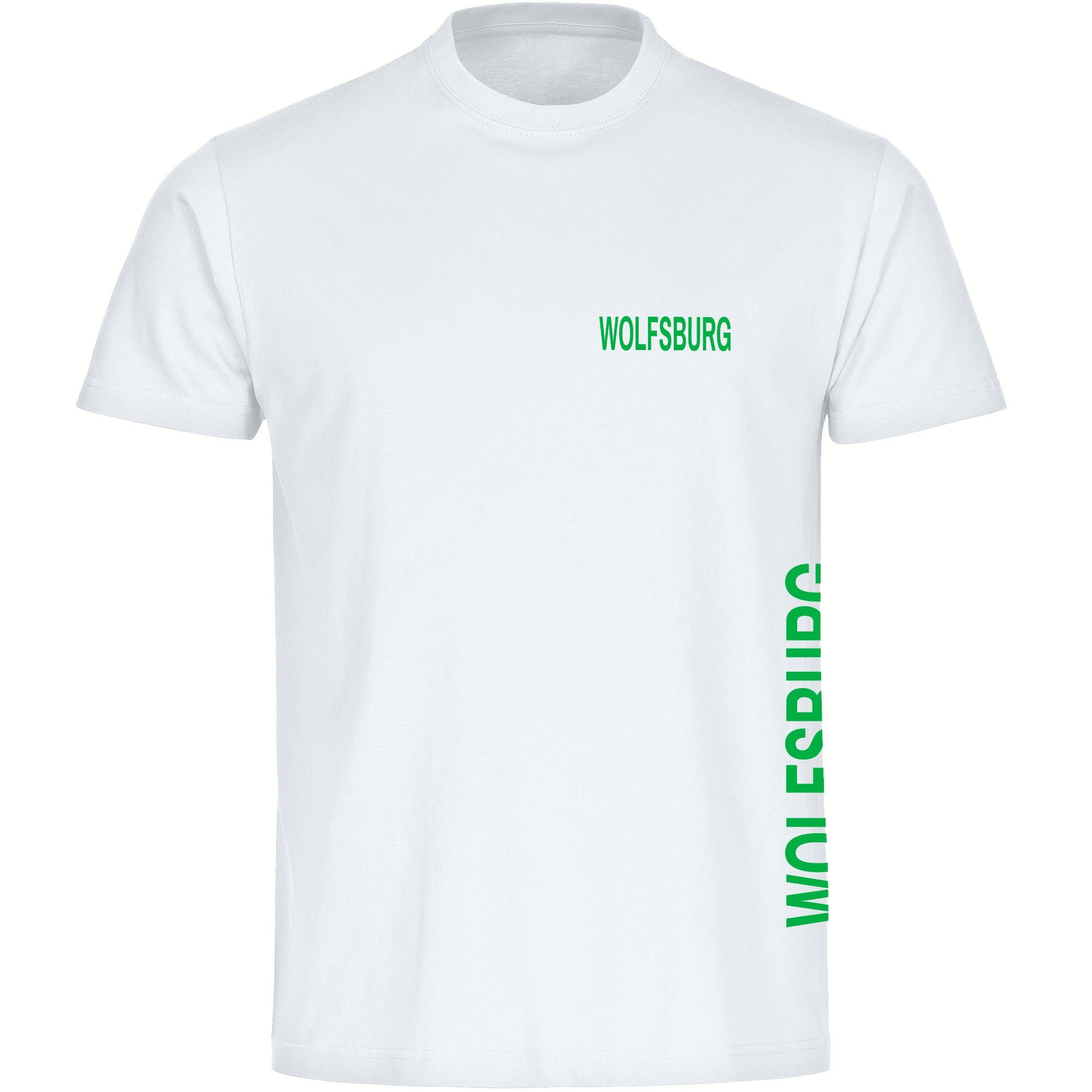 multifanshop T-Shirt Kinder Wolfsburg - Brust & Seite - Boy Girl