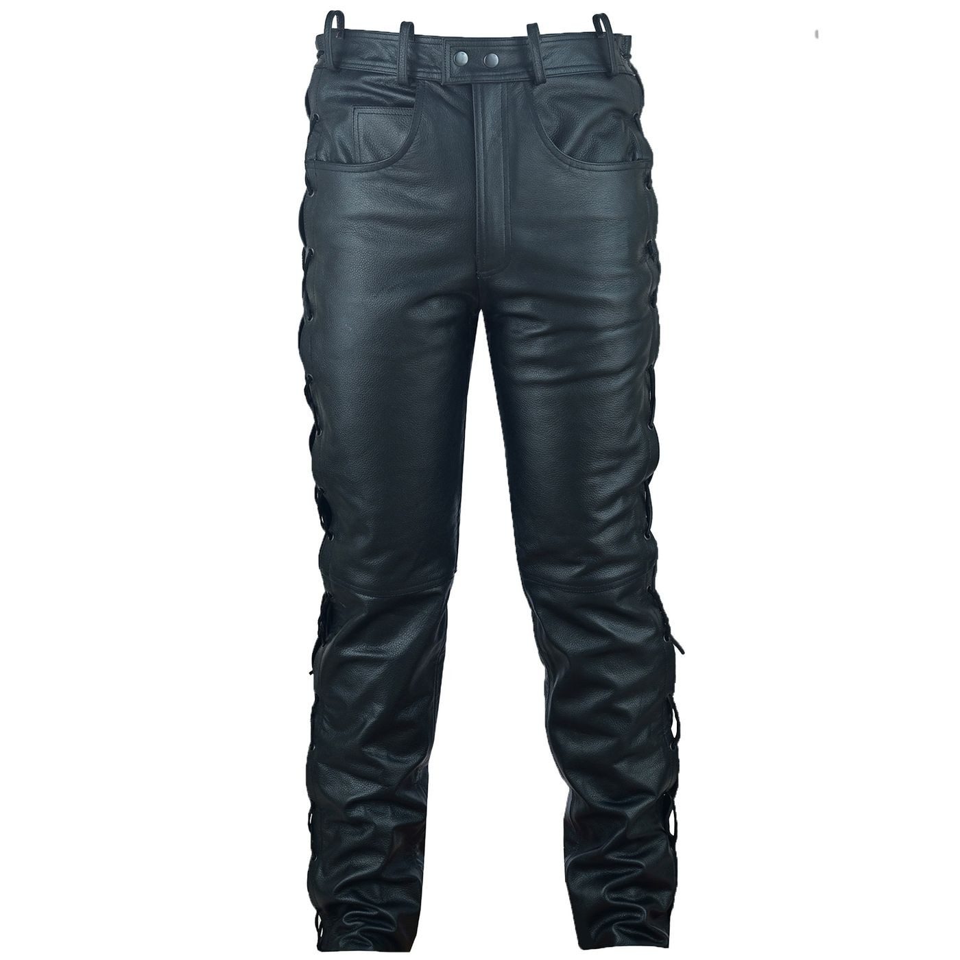 German Wear Lederhose GW860 Black Lederjeans Büffelleder geschnürt Schwarz günstig online kaufen