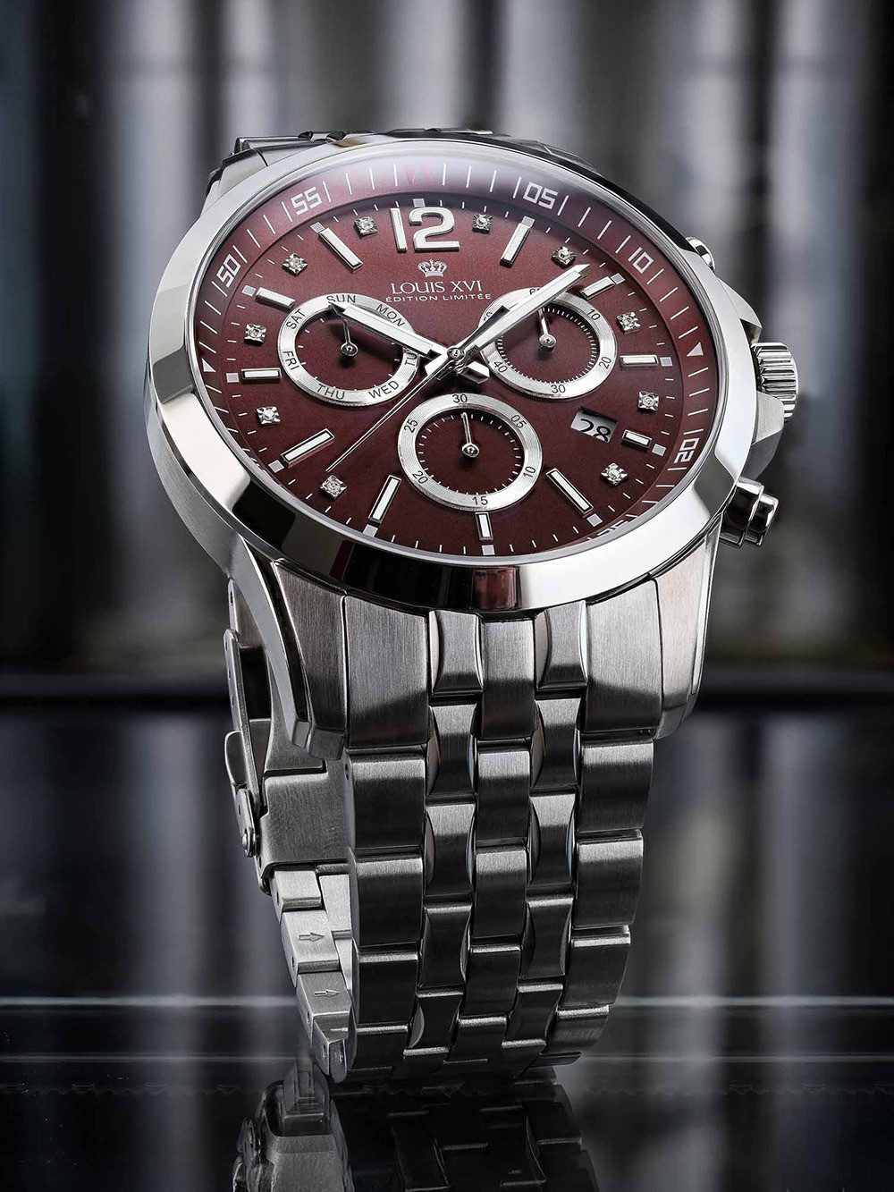 LOUIS XVI Quarzuhr Louis XVI LXVI3522 Herrenuhr Athos le Grand 2.0 Diamond 48mm 10ATM Louis XVI LXVI3522 Herrenuhr Athos le Grand 2.0 Diamond 48mm 10ATM