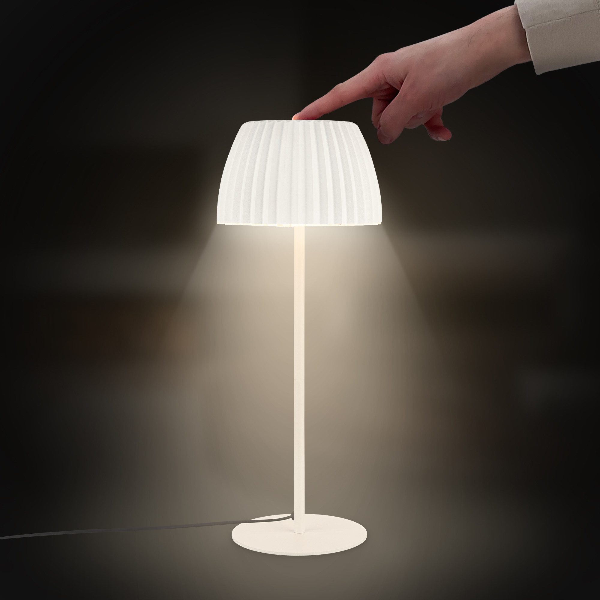 Briloner Leuchten LED Tischleuchte Tischlampe Kommodenleuchte Dimmbar Touchschalter, LED fest integriert, 14,3 x 36 cm 8W Schlafzimmer Wohnzimmer