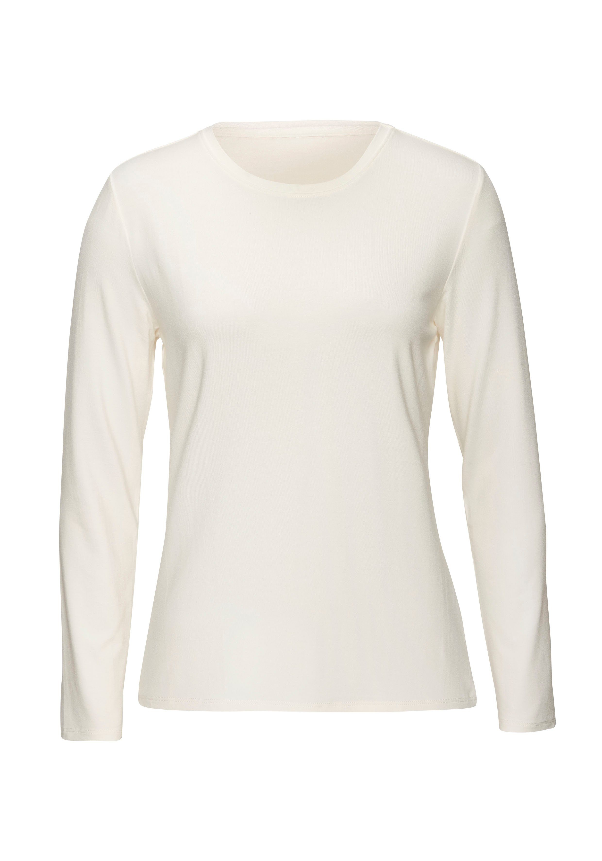 LASCANA Langarmshirt aus weichem Viskose-Stretch günstig online kaufen