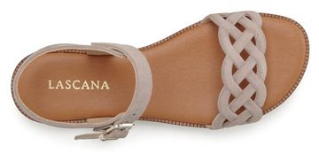 LASCANA Sandale Sandalette, Sommerschuh aus Leder mit Cut-Outs und weicher Innensohle