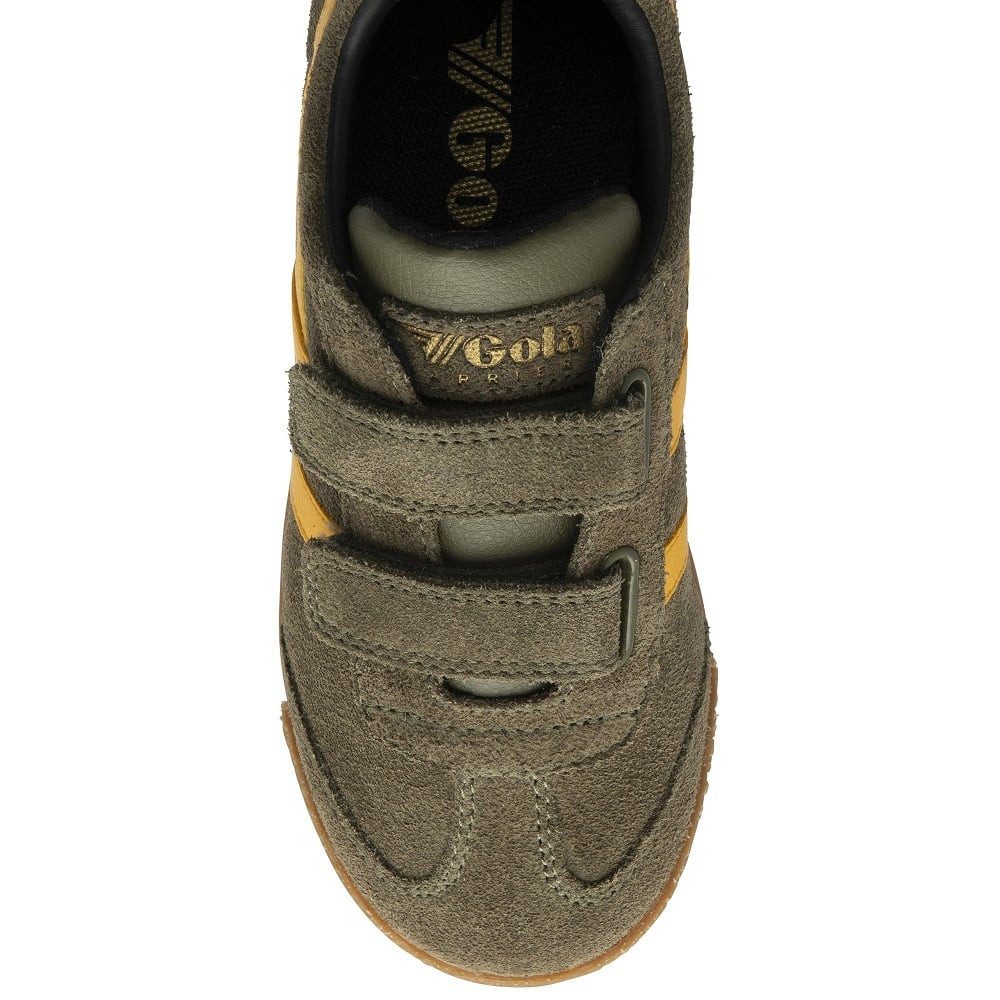 Gola Harrier 2025 (Wildleder,Klettverschluss) khakigrün/sonnengelb/schwarz Sneaker