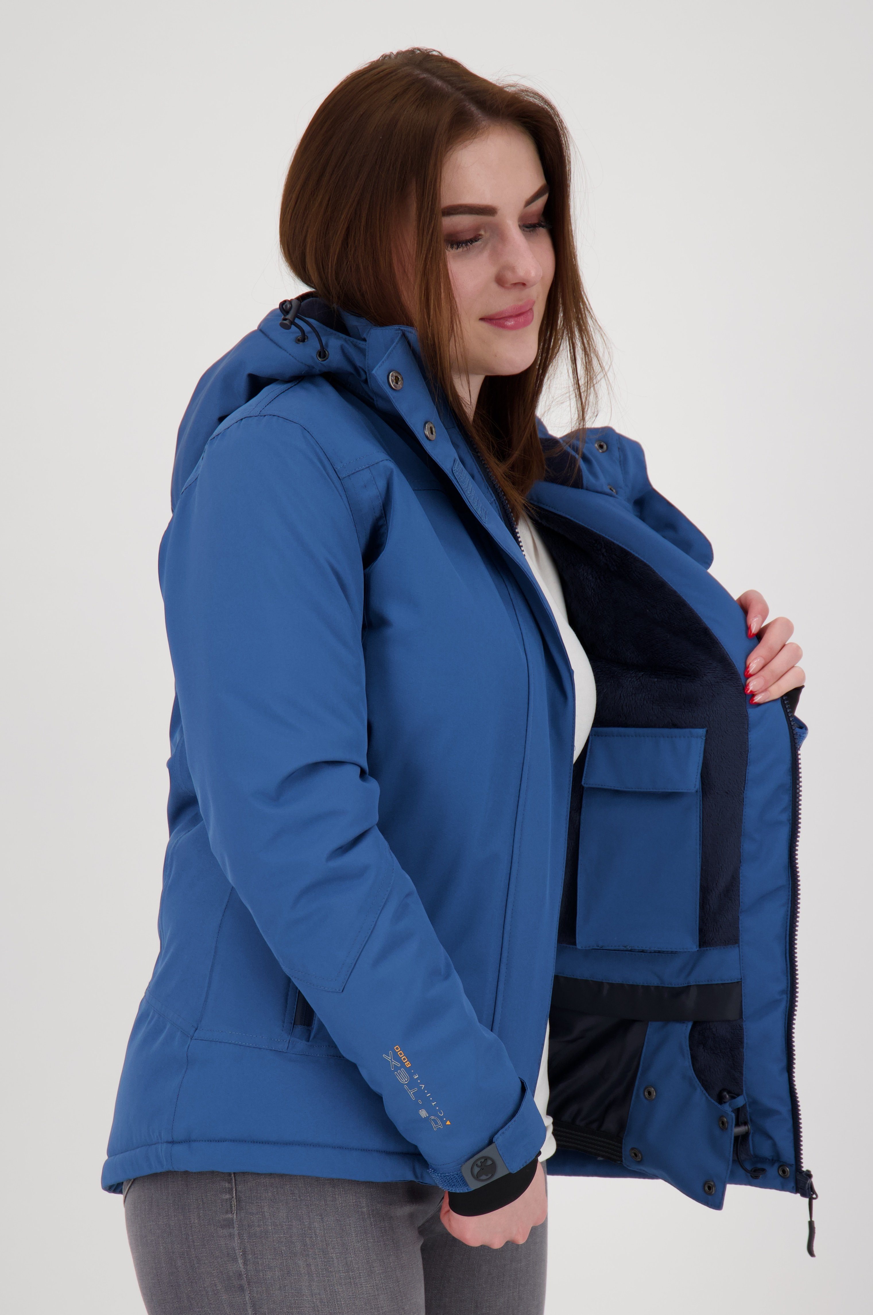 WOMEN herausnehmbarem NEW Winterjacke mit CS Windfang auch erhältich, Active blue MONTREAL in großen Größen DEPROC