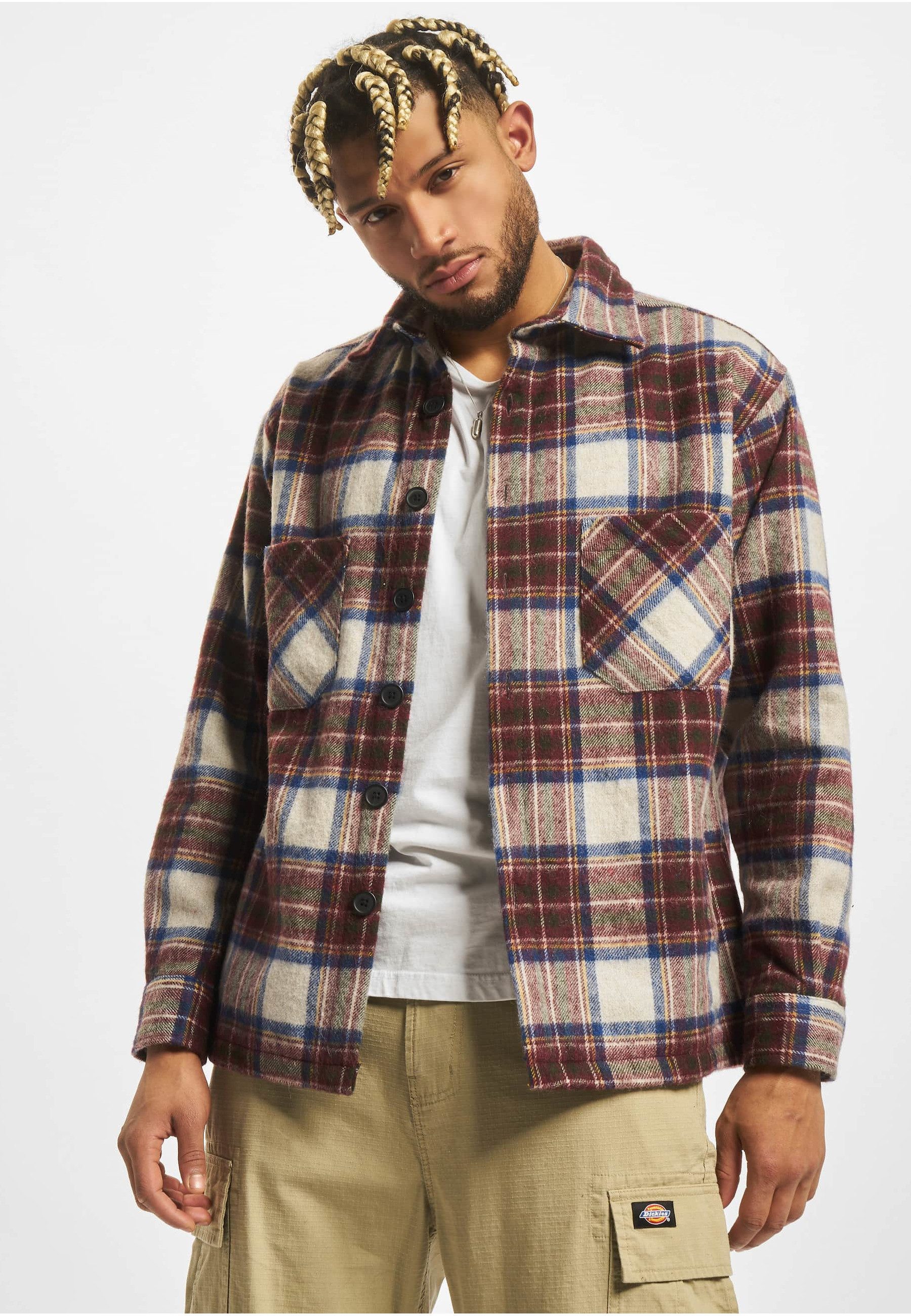 2Y Premium Langarm-Poloshirt 2Y Premium Herren 2Y Flannel Button Shirt (1-tlg)