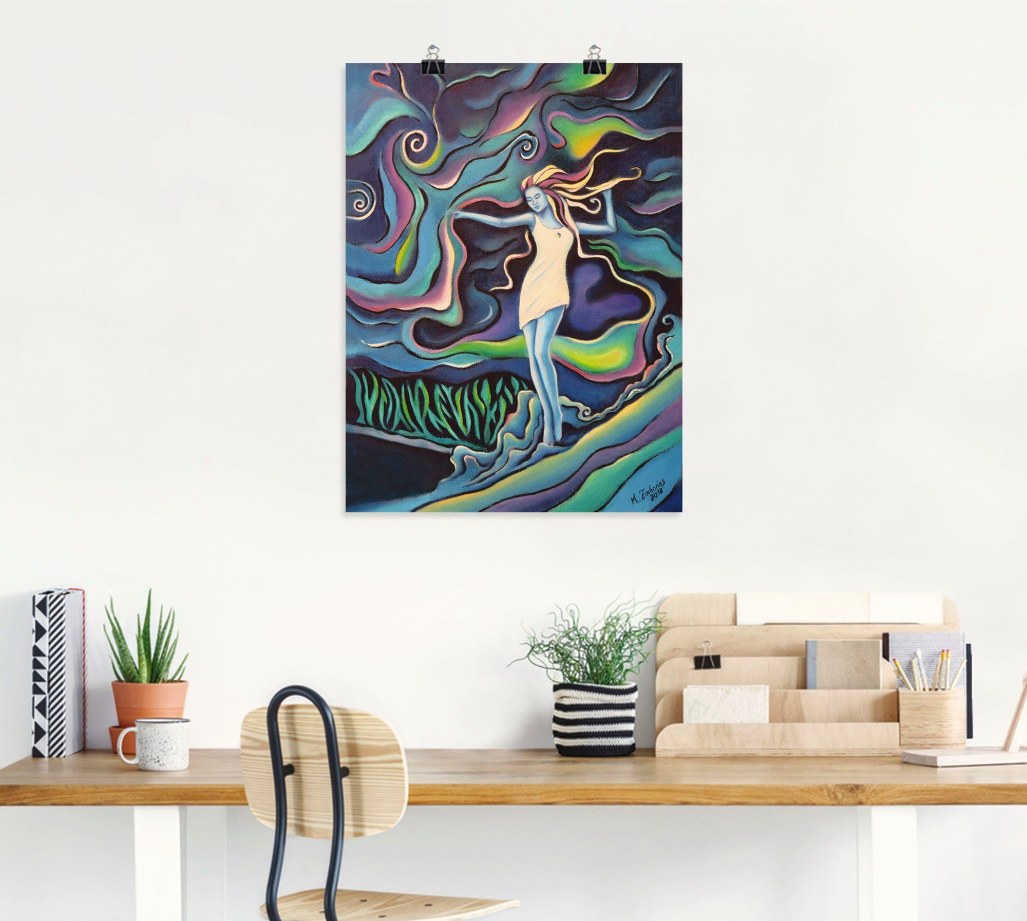 Elemente, St), Wandaufkleber Poster (1 in als Größen Fantasie Alubild, der versch. oder Göttin Leinwandbild, Artland Wandbild klassische