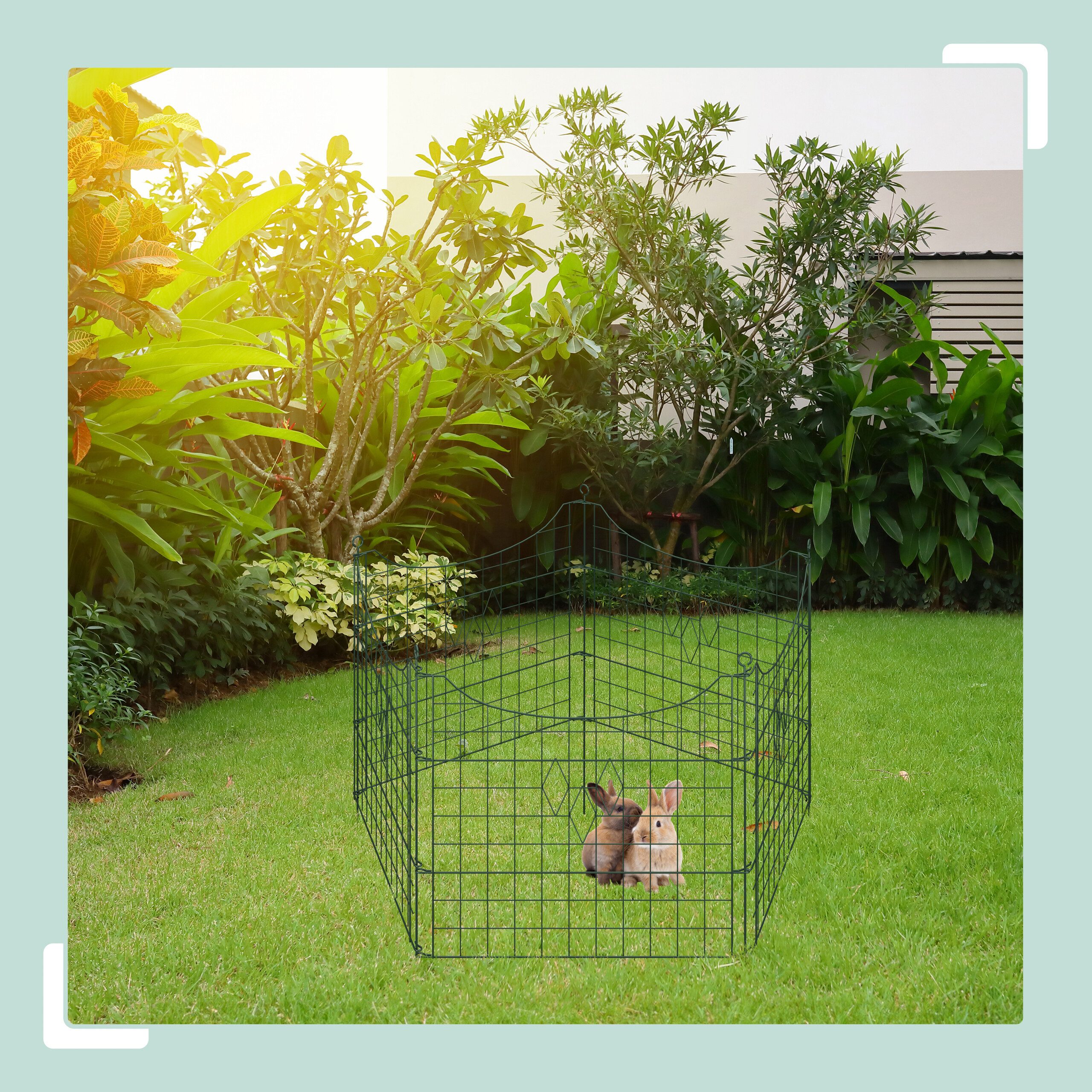 relaxdays Teichzaun mit 5 Zaunelemente, grün günstig online kaufen