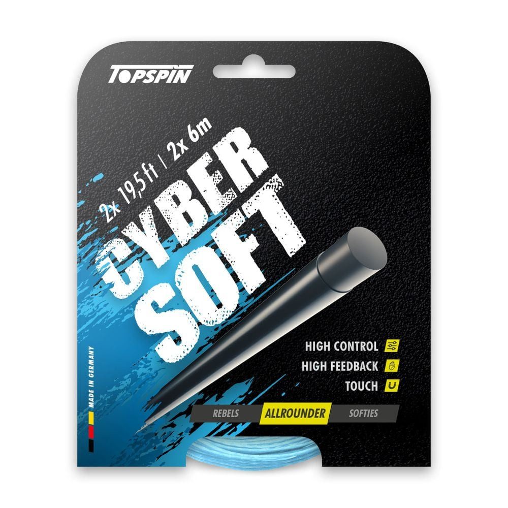Tennissaite Cyber Soft (Haltbarkeit+Kontrolle) hellblau 12m Set