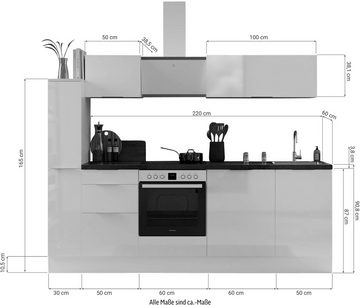 RESPEKTA Küche Elisabeth, vormontiert, inkl. E-Geräte, Breite 250 cm