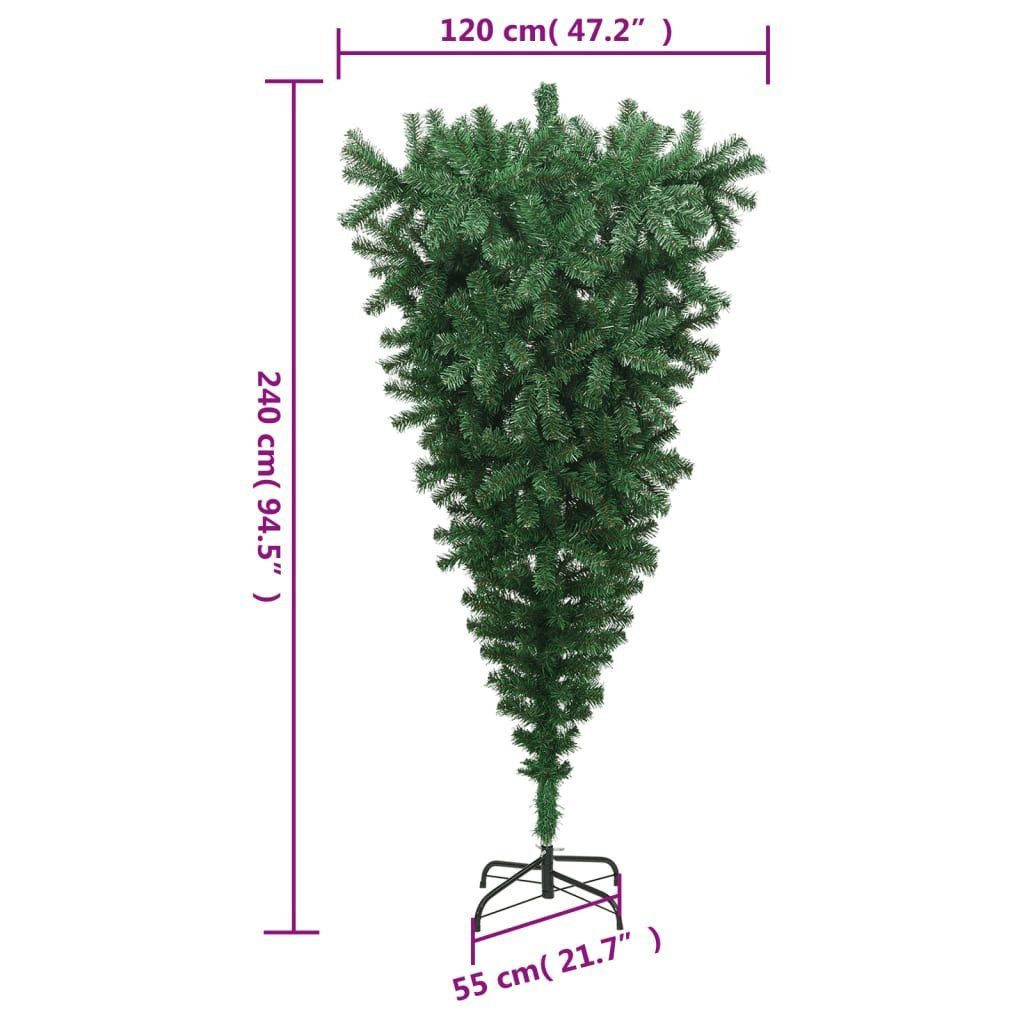 furnicato Künstlicher Weihnachtsbaum Umgekehrt 240 Grün mit Ständer cm