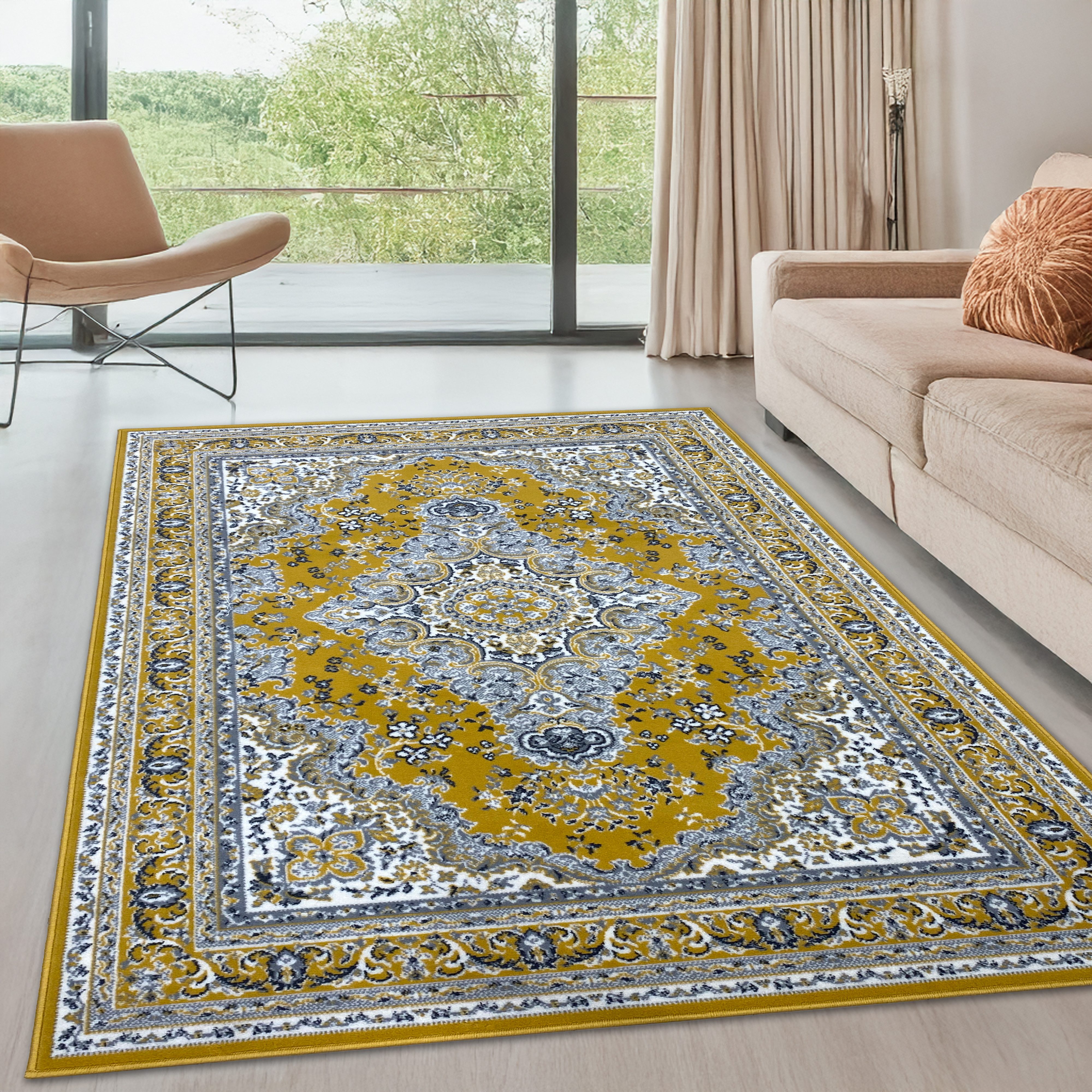 my home Teppich Oriental, Made in Belgium, rechteckig, Höhe: 7 mm, Orient-Optik, mit Bordüre, Teppich, Kurzflor, Weich, Kundenliebling