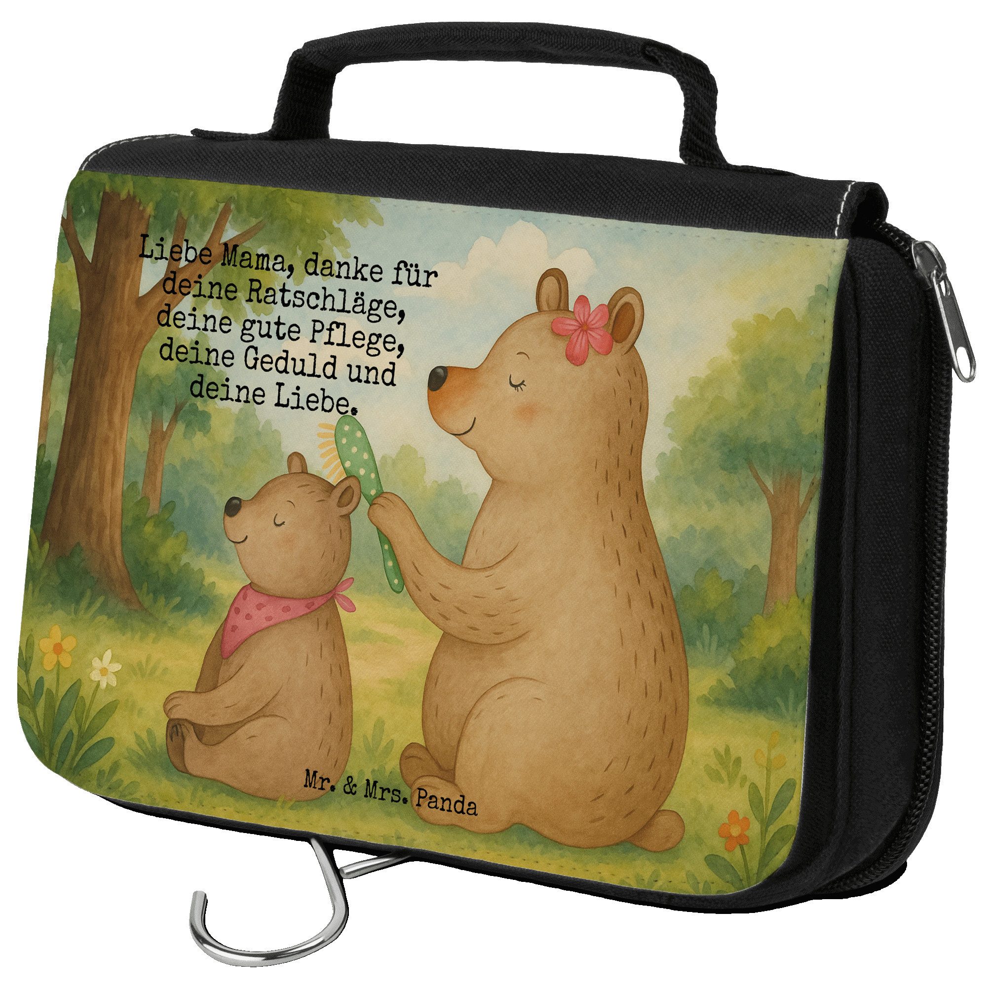 Kulturbeutel Bär Kind Design, Make-Up Tasche, Weiß, Kosmetikbeutel, Mutter, Mutter