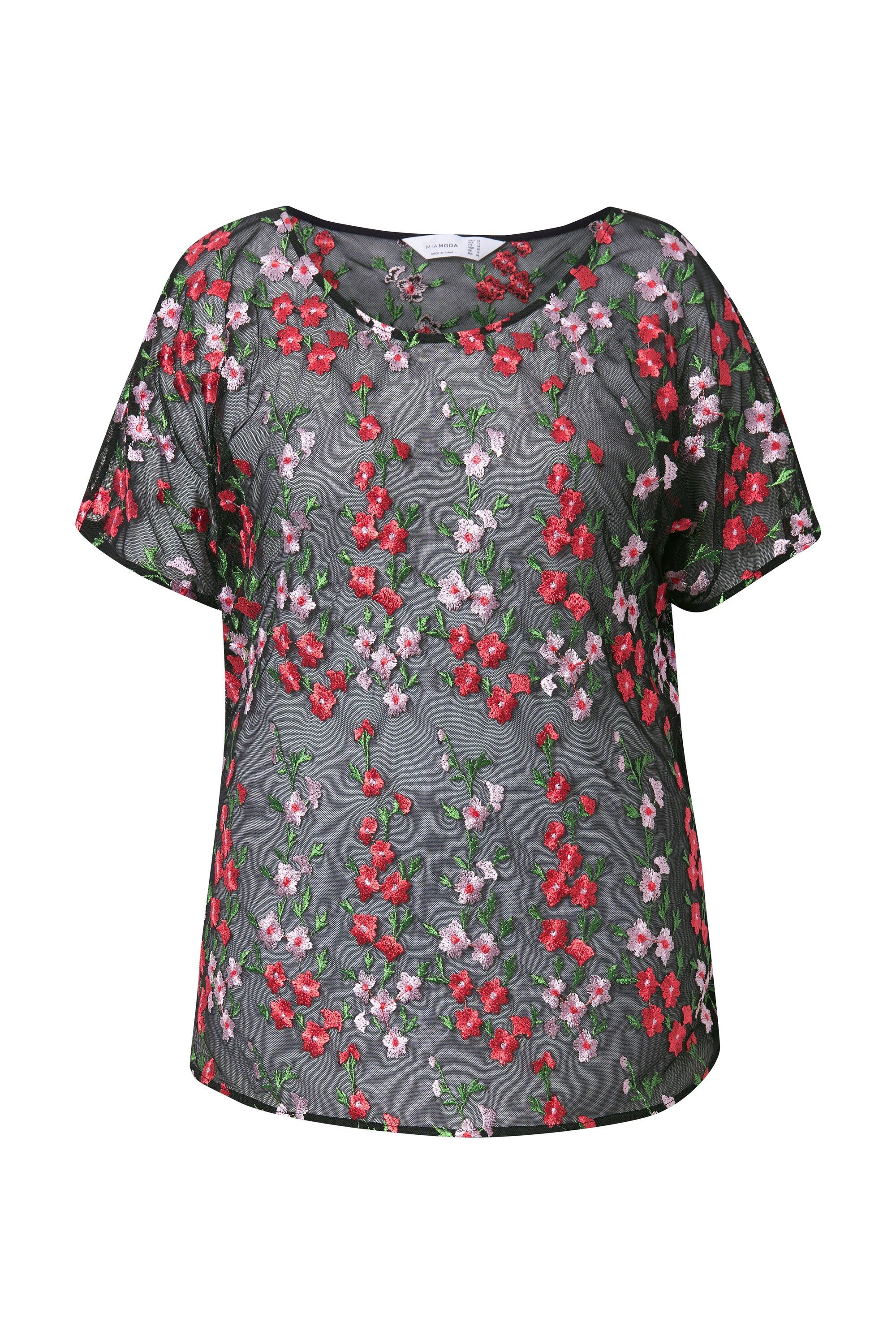 MIAMODA Druckbluse Blusenshirt Classic Fit Mesh günstig online kaufen