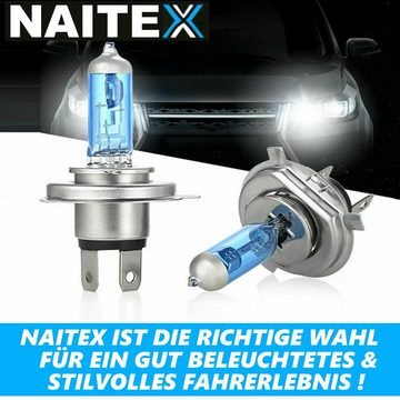 MAVURA Halogenlampe NAITEX SUPER WHITE H7 8500K 55W AUTO HALOGEN LAMPEN, XENON LOOK EFFEKT BIRNEN LEUCHTEN [2er Set] E-GEPRÜFT