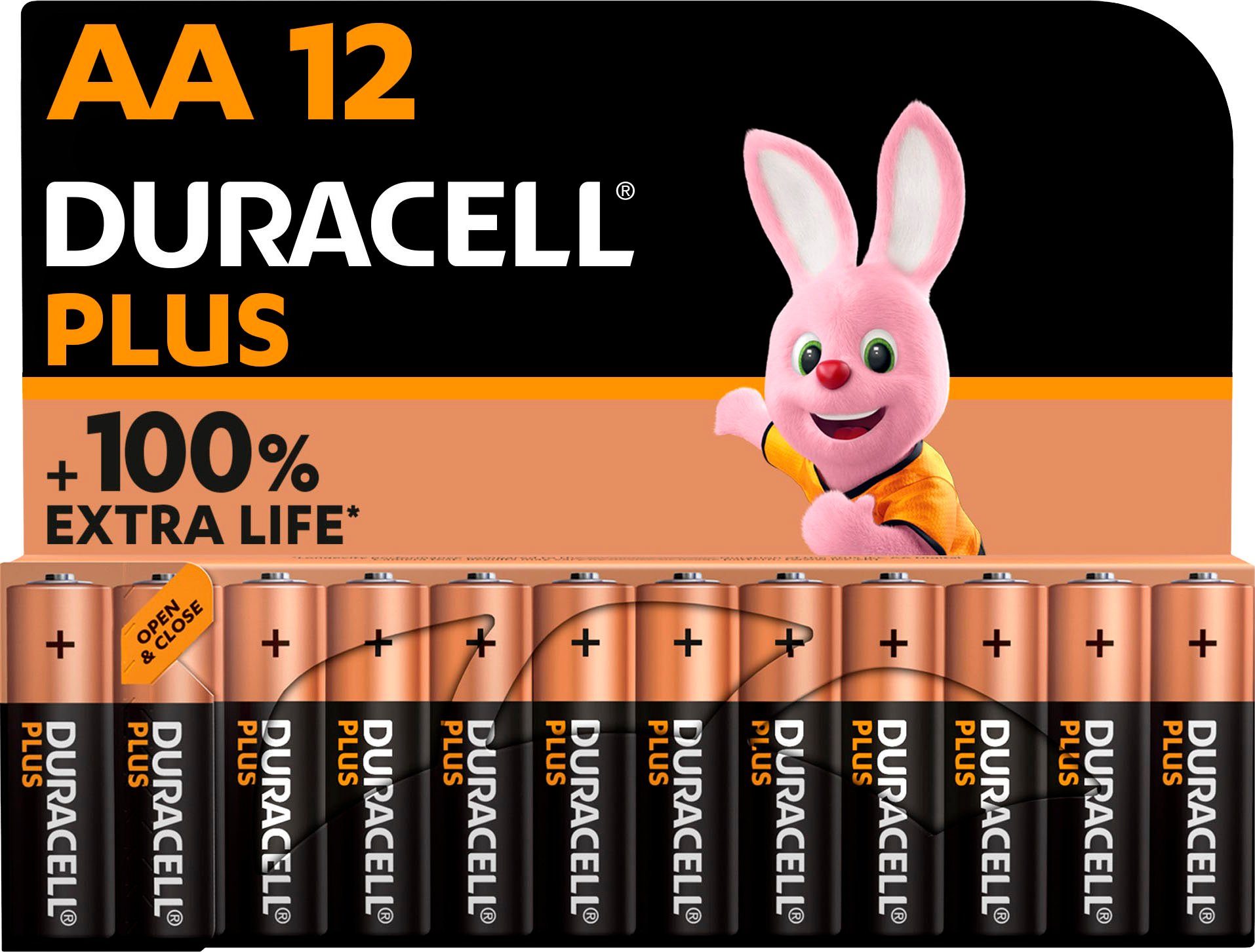 Duracell 12er Pack Plus Batterie, LR6 (12 St)