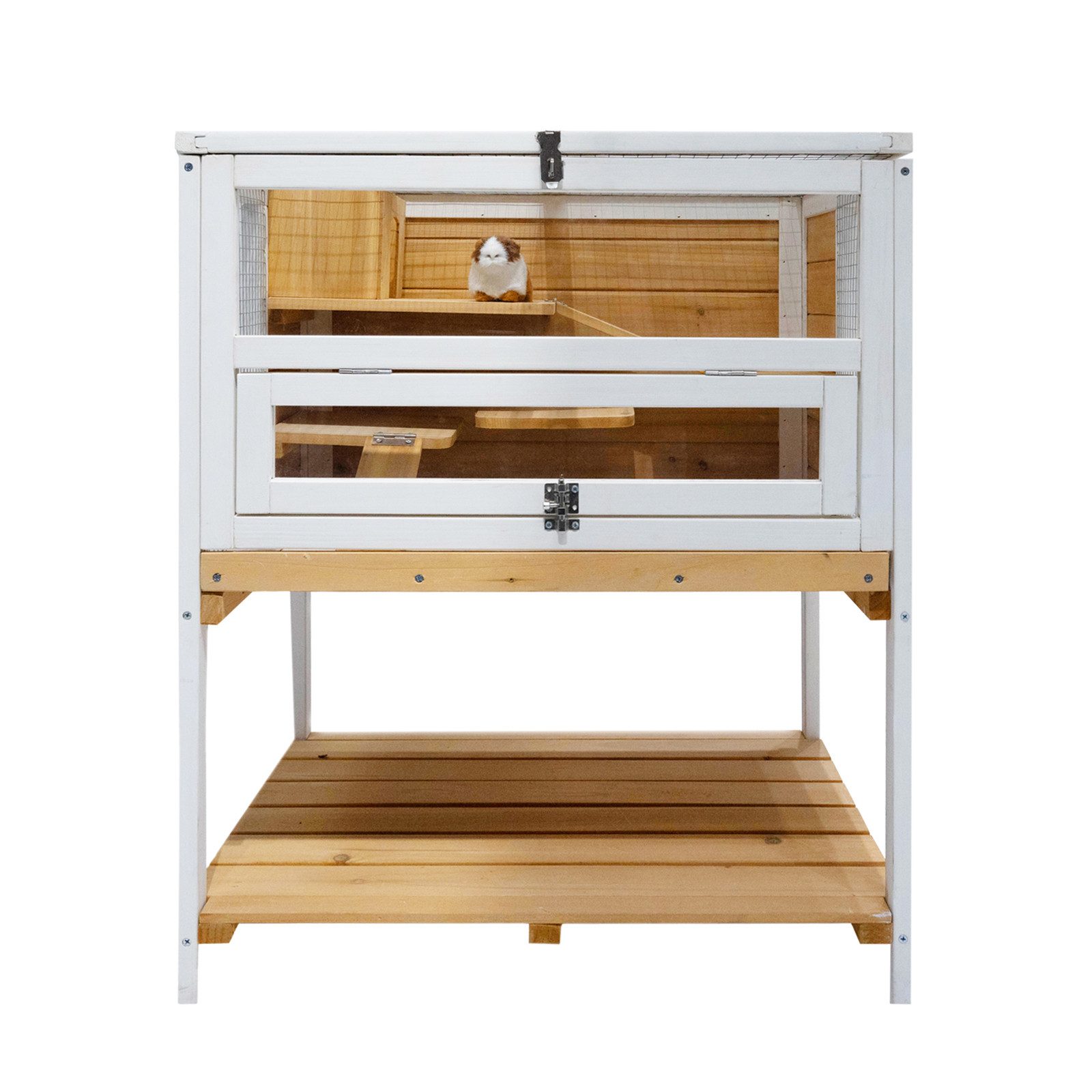 HTI-Living Kleintierkäfig Hamsterkäfig Gino Deluxe, Kleintierkäfig Holz mit Ablage