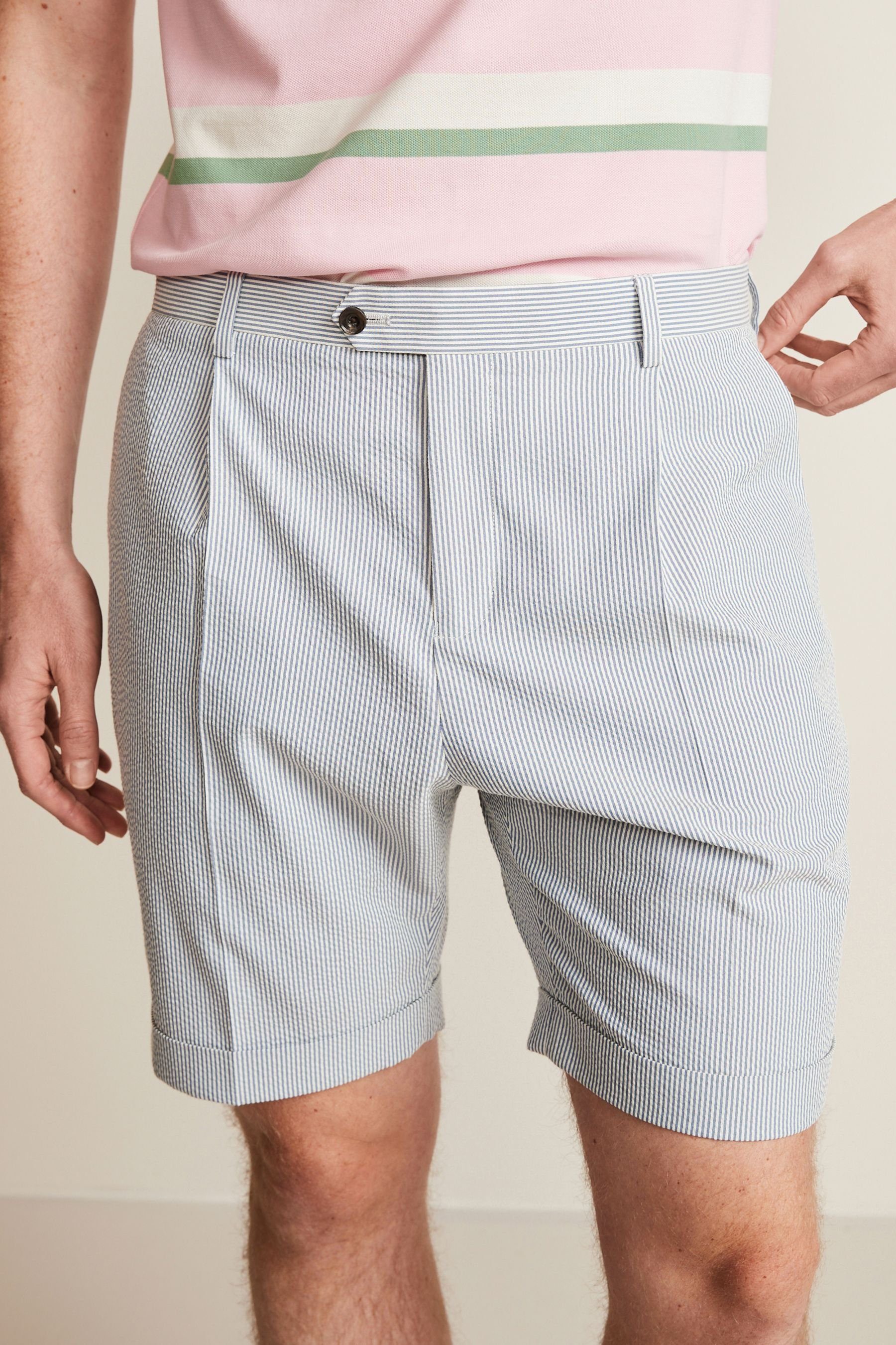 Next Gestreifter (1-tlg) Shorts Seersucker-Anzug: Shorts