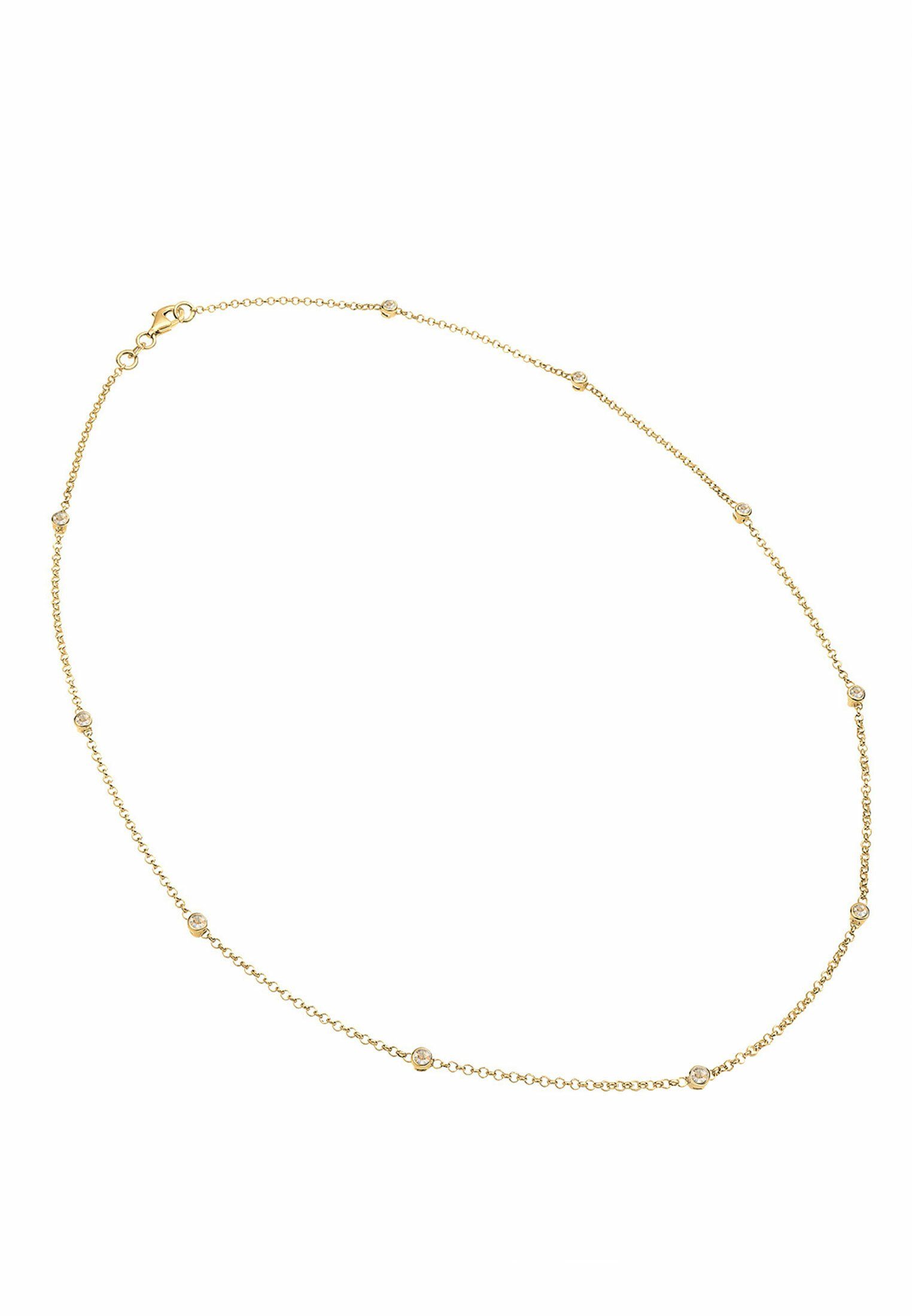 Elli Kette mit Anhänger Solitär Basic 925 Silber, mit Kristallen von Swarovski®, Besetzt mit Swarovski® Kristall