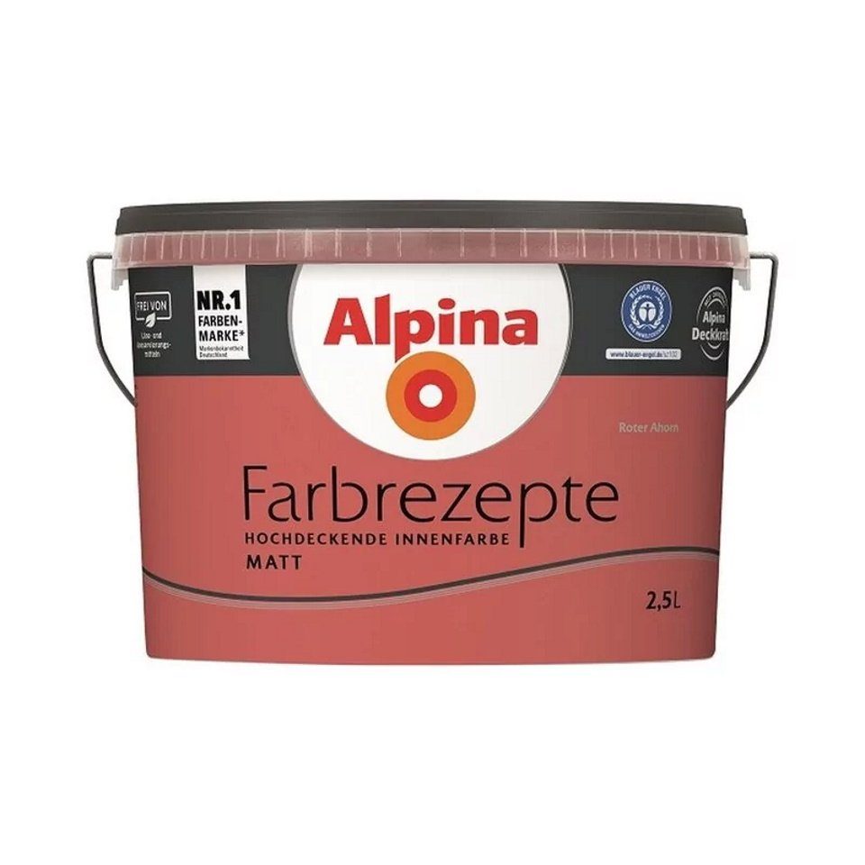 Alpina Wand- und Deckenfarbe Farbrezepte 2,5 Liter Roter Ahorn Matt