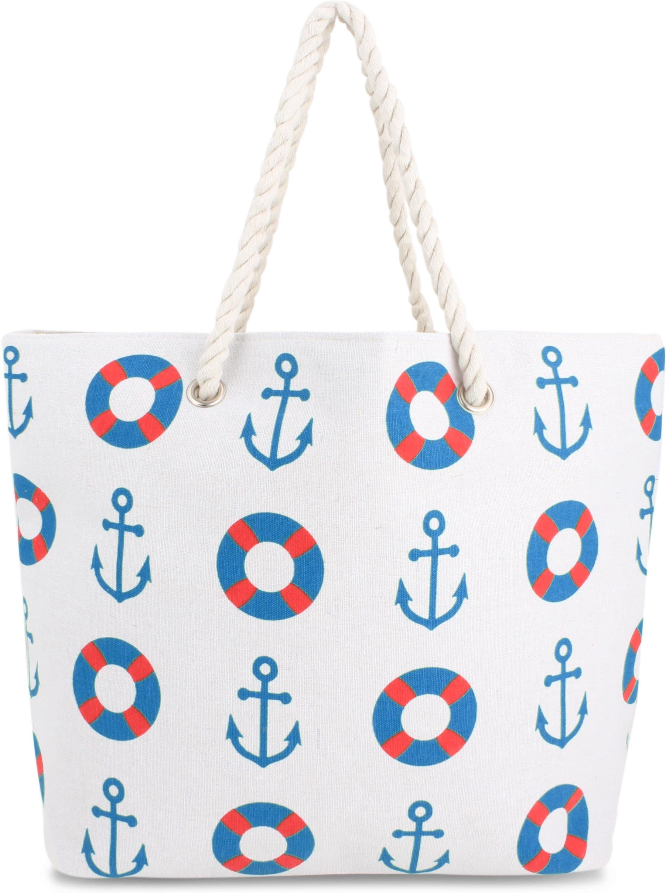 normani Strandtasche Bequeme Sommer-Umhängetasche, Strandtasche, Schultertasche als Henkeltasche tragbar Seaside Blue