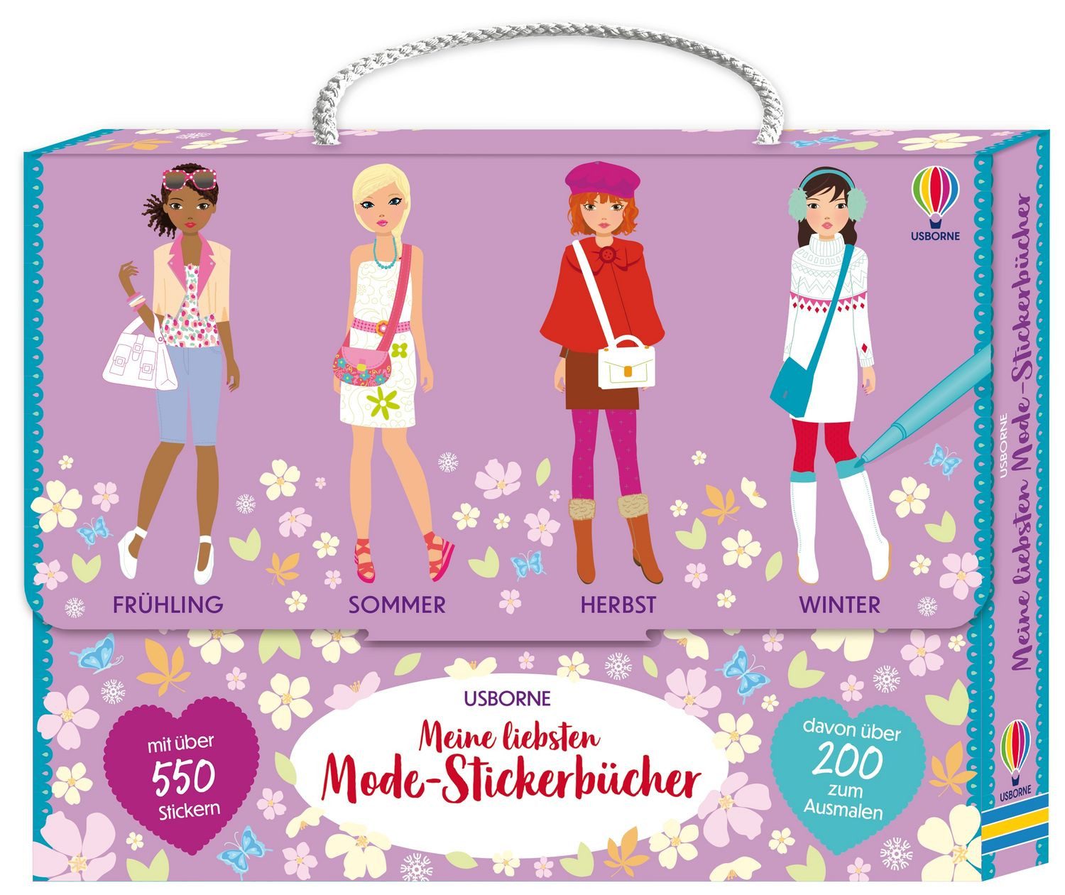 Kinderbuch Meine liebsten Mode-Stickerbücher Koffer mit vier Stickerheften – über diverse