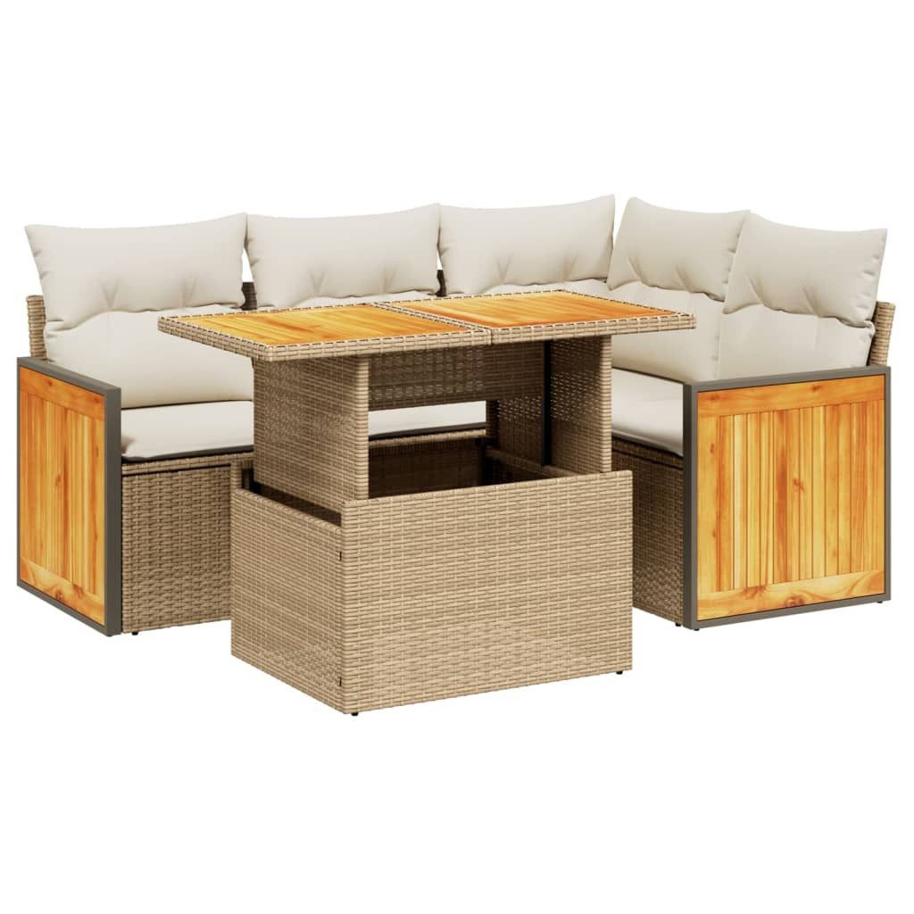 vidaXL Gartenlounge-Set 5-tlg. Garten-Sofagarnitur mit Kissen günstig online kaufen