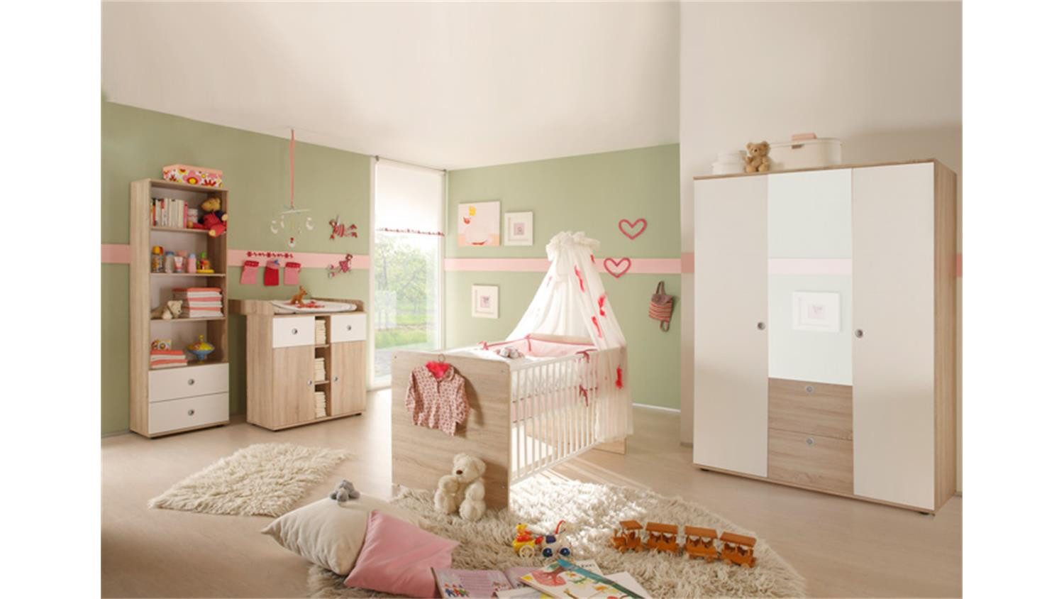 Bega Consult Babyzimmer-Komplettset Babyzimmer Wiki 4-tlg Sonoma Eiche Deko günstig online kaufen