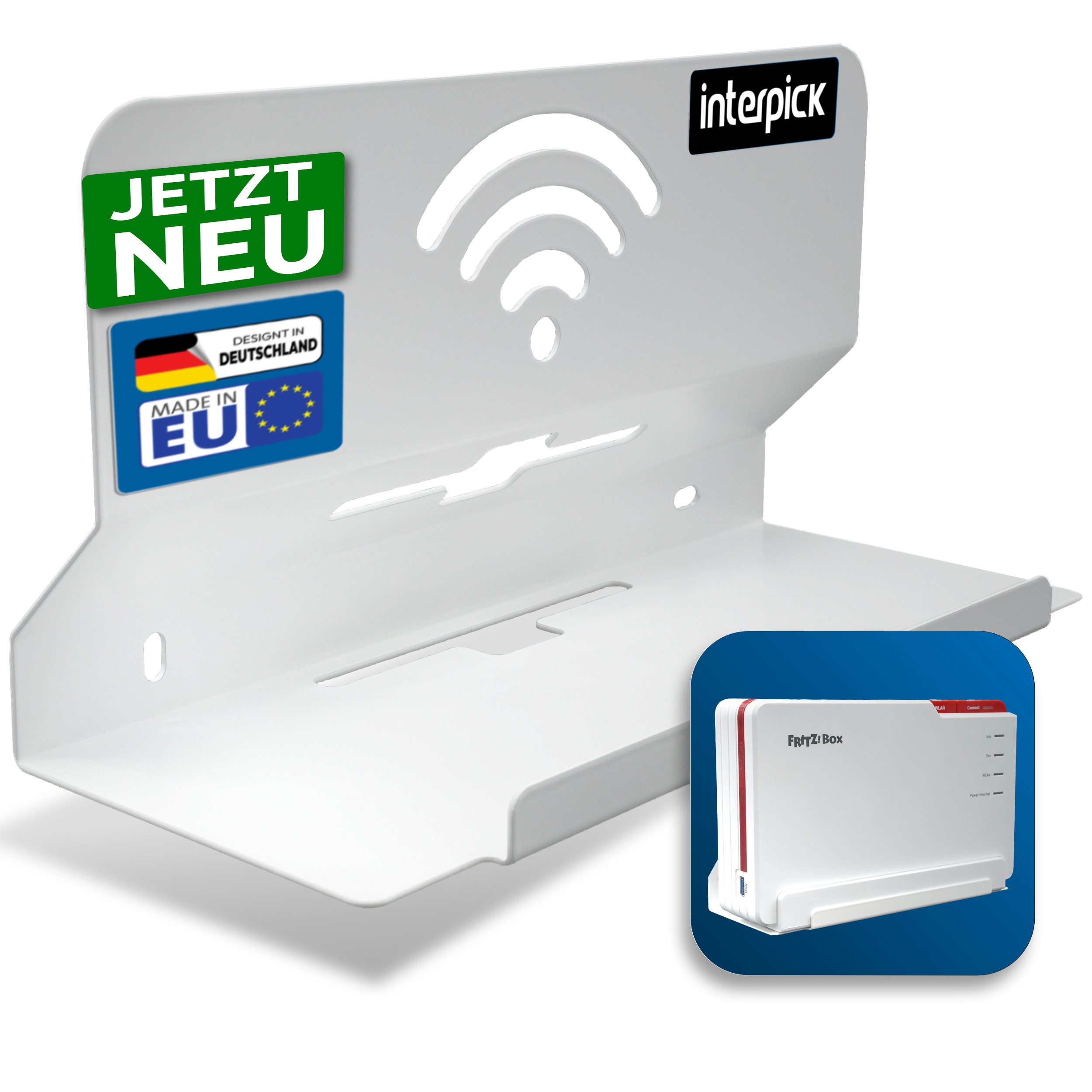 interpick Fritzbox Halterung 5690 Pro Wandhalterung, Wandmontage, Wand Halter DSL-Router