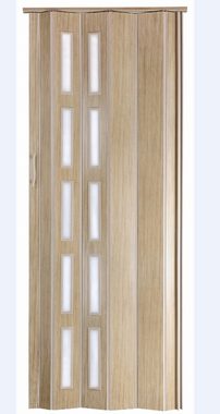 Standom Falttür Schiebetür Eiche hell Fenster H. 201 cm für Türbreite bis 94 cm st5 (1 Karton, 1-St., 1 Set), teils vormontiert