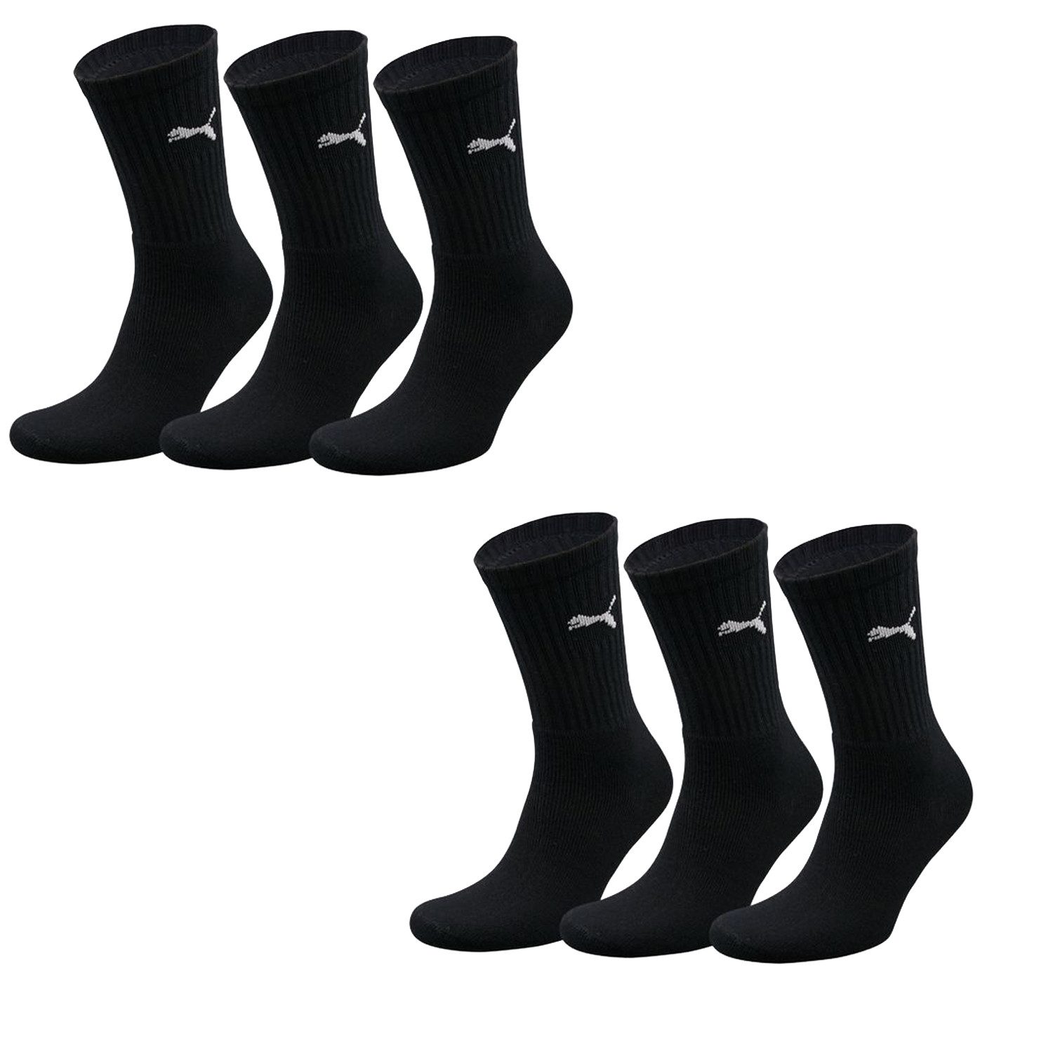 PUMA Sportsocken Bequeme Performancesocken aus Baumwollmischung (6-Paar) Strümpfe für Damen & Herren, Größe 43-46