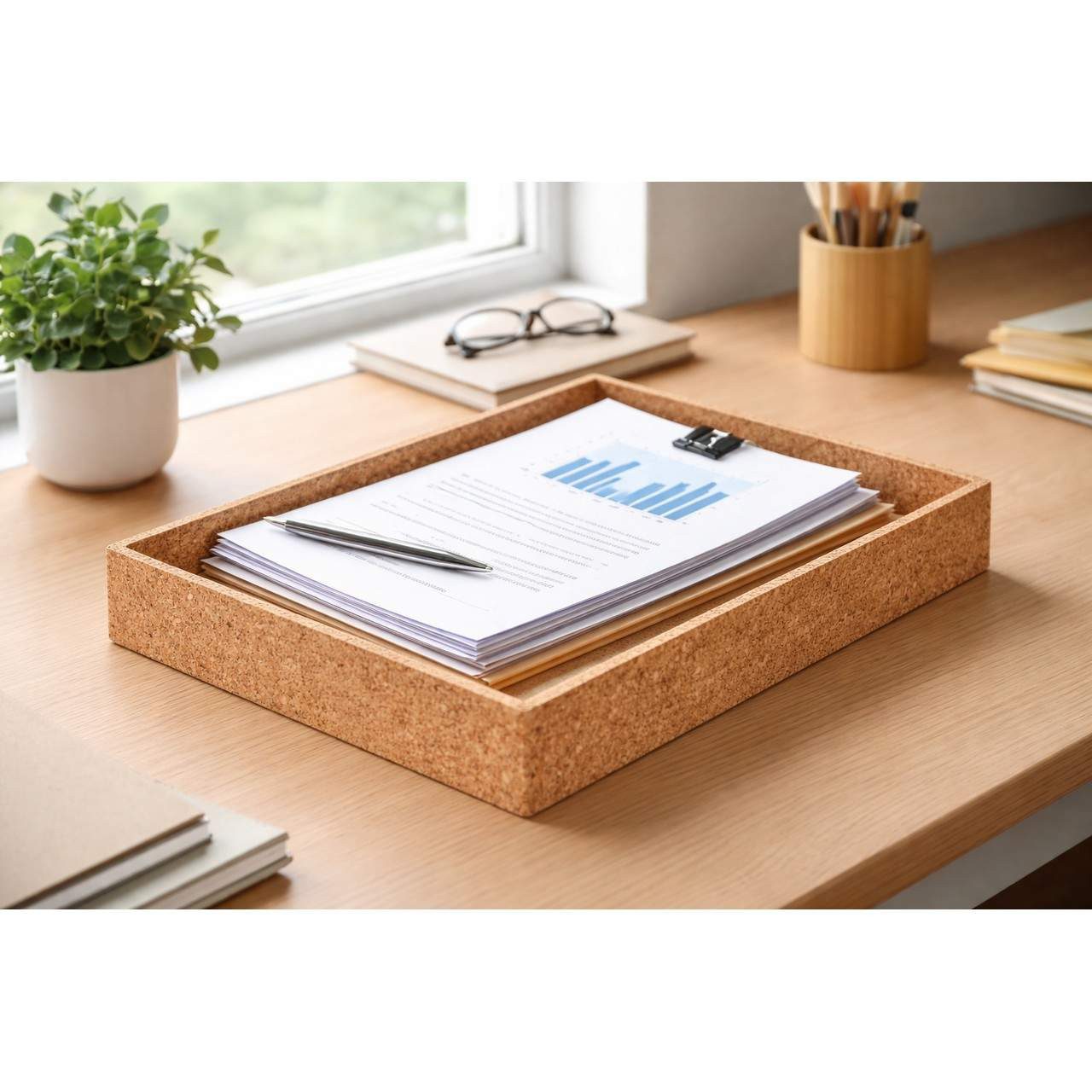 Kork-Deko.de Briefablage Dokumentenablage aus Presskork für DIN A4 Büro & Homeoffice