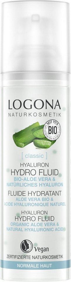 LOGONA Gesichtsfluid Logona [classic] Hyaluron Hydro Fluid, Verleiht ein  strahlend frisches und ebenmäßiges Hautbild