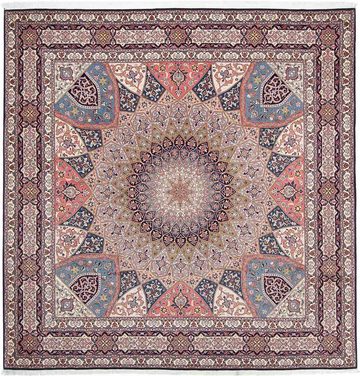 Orientteppich Perser - Täbriz - Royal quadratisch - 257 x 255 cm - hellbraun, morgenland, quadratisch, Höhe: 7 mm, Wohnzimmer, Handgeknüpft, Einzelstück mit Zertifikat