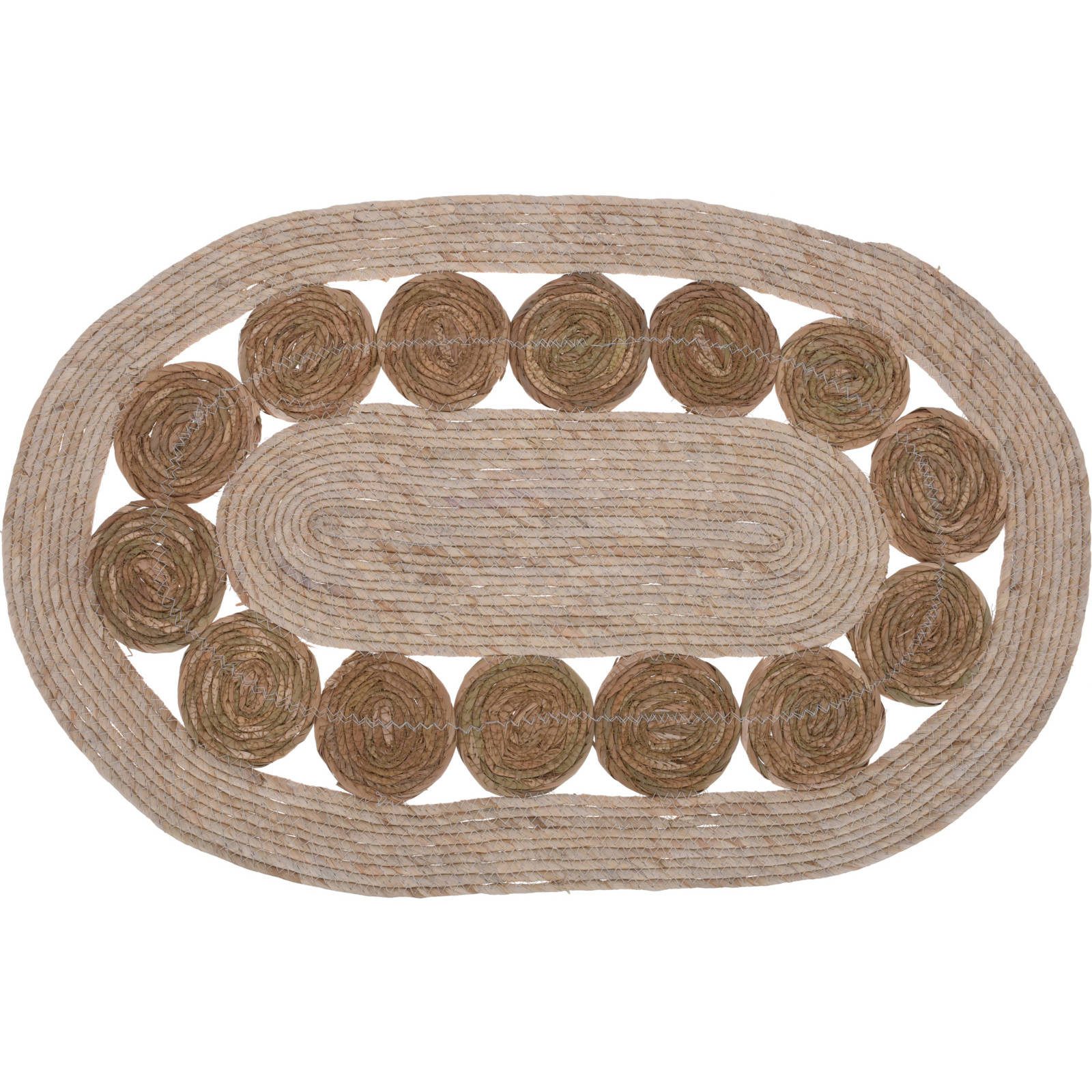 Home & styling collection Teppich Teppich aus Jute, 80 x 50 cm, oval, oval