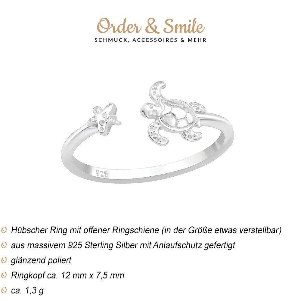 Order & Smile Schmuck Silberring Ring Schildkröte Silber 925 günstig online kaufen